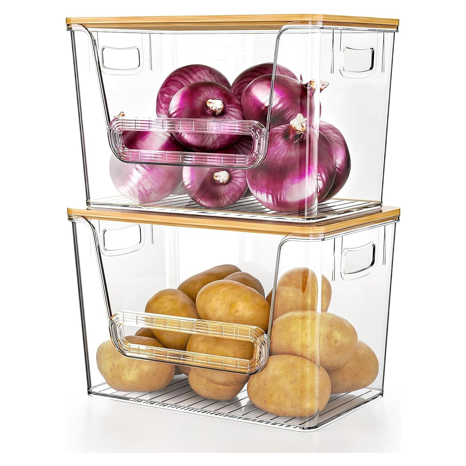 Organizadores de Despensa Delamu 2 Piezas Apilables 28,5 cm