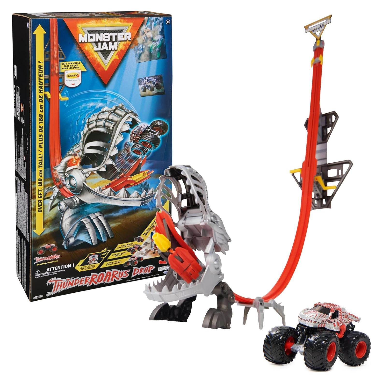 Monster Jam ThunderROARus Drop Playset con Camión Exclusivo 1:64