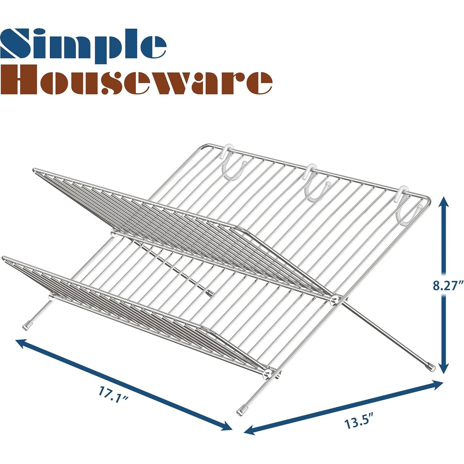 Soporte para Secar Platos Plegable Simple Houseware Cromo