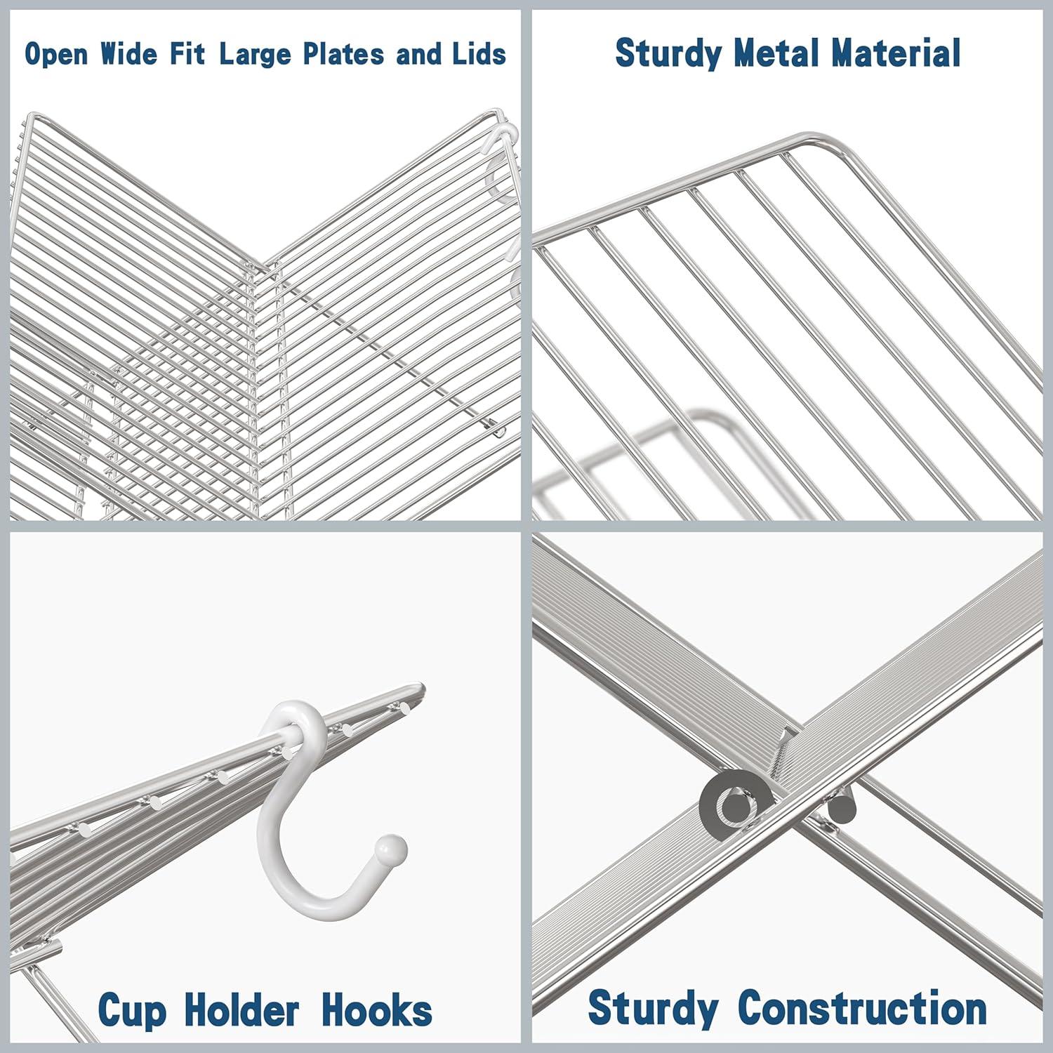Soporte para Secar Platos Plegable Simple Houseware Cromo