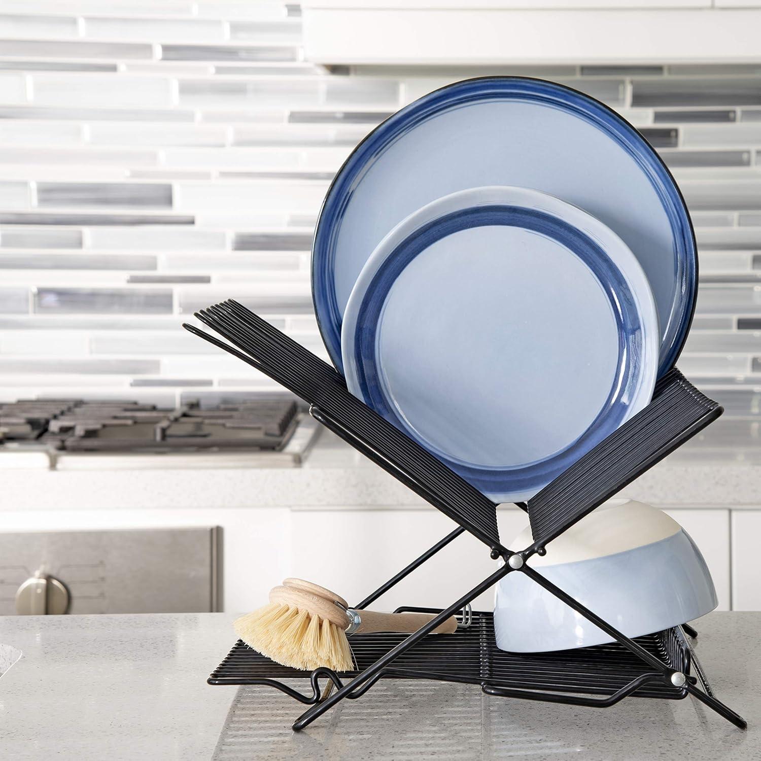 Soporte Plegable para Secar Platos Mejor Casa 23 Platos Negro