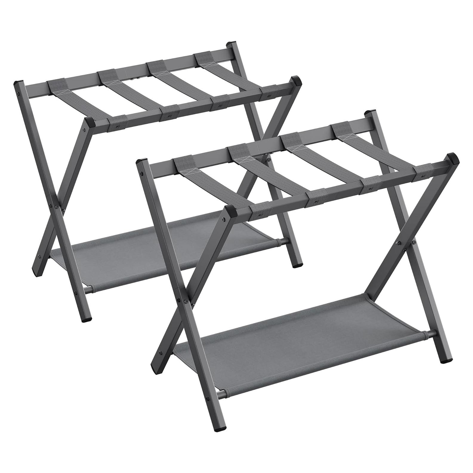 Soportes para Equipaje SONGMICS, Juego de 2, Plegables, Gris Pizarra