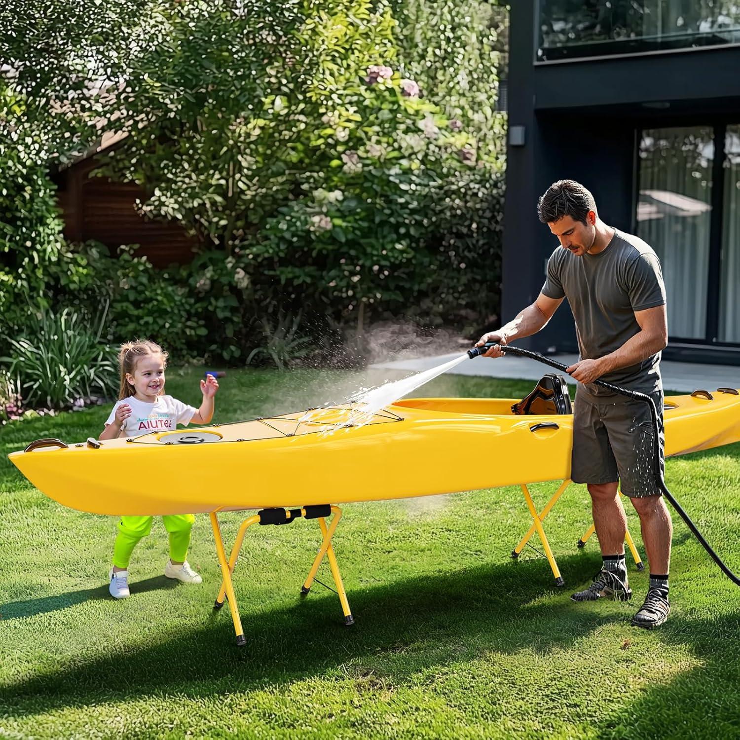 Soporte de Kayak Plegable Bonnlo Aluminio 150 lbs Amarillo