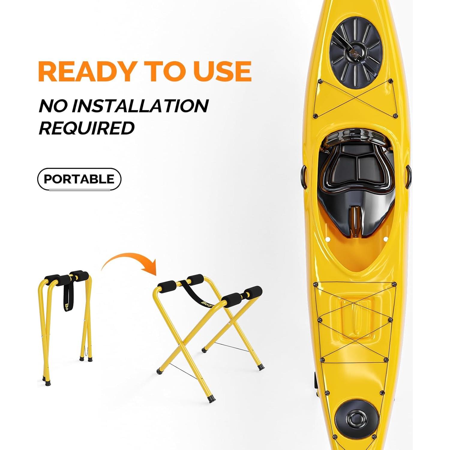 Soporte de Kayak Plegable Bonnlo Aluminio 150 lbs Amarillo