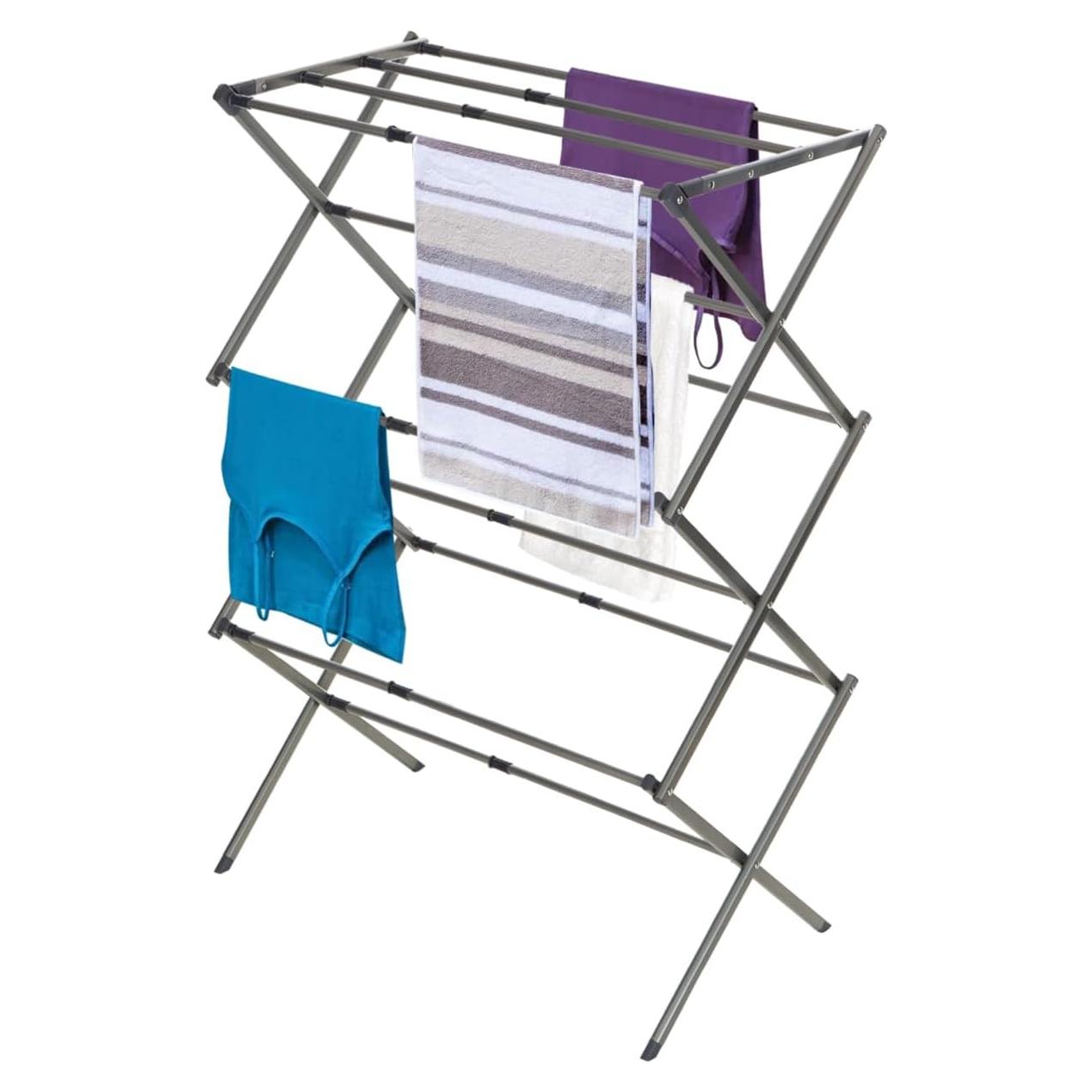 Estante de Secado Plegable Black+Decker 3 Niveles Metal Plata