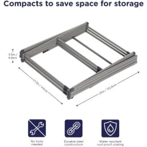 Estante de Secado Plegable Black+Decker 3 Niveles Metal Plata