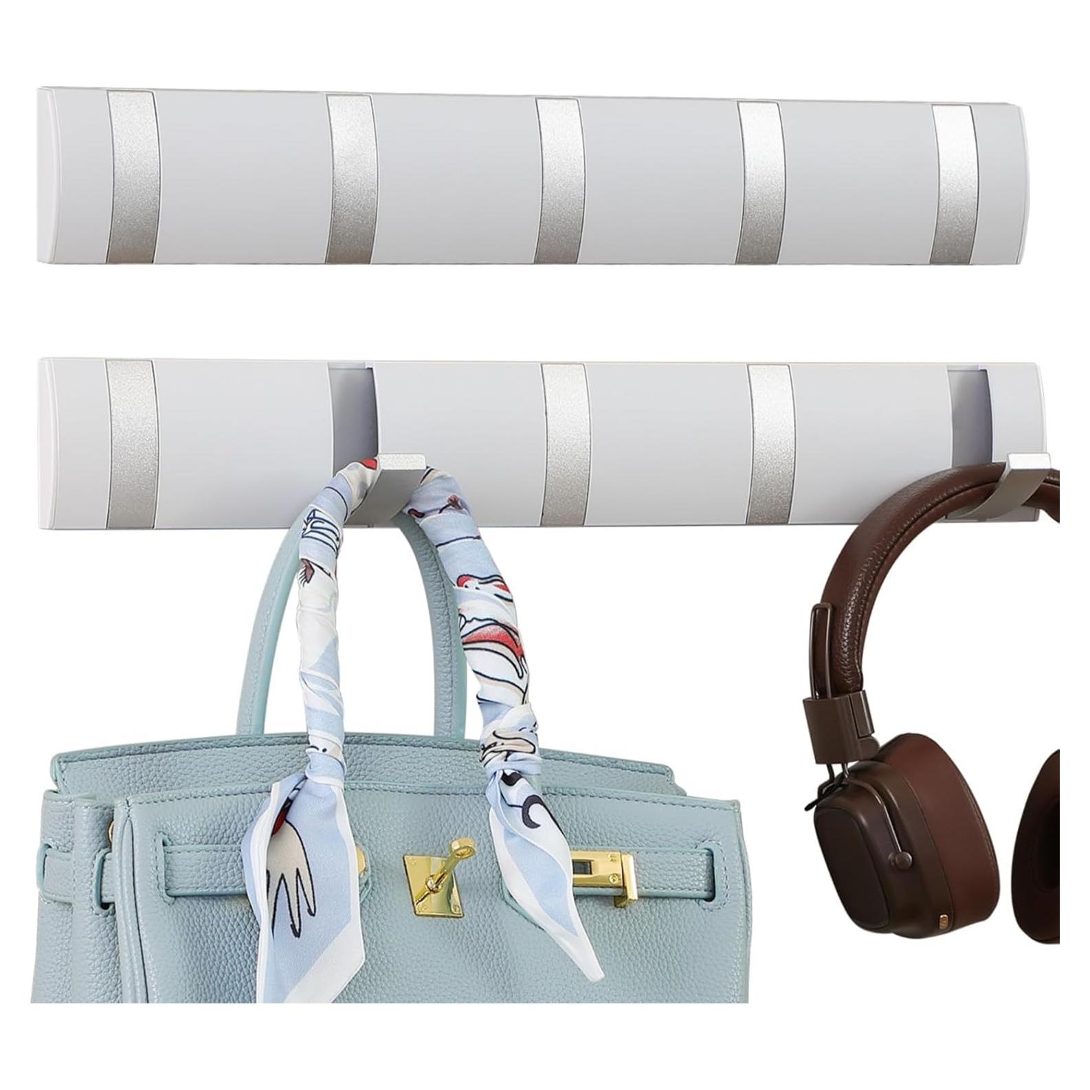 Perchero Plegable Cehold 2 Paquetes 5 Ganchos Blanco Plata