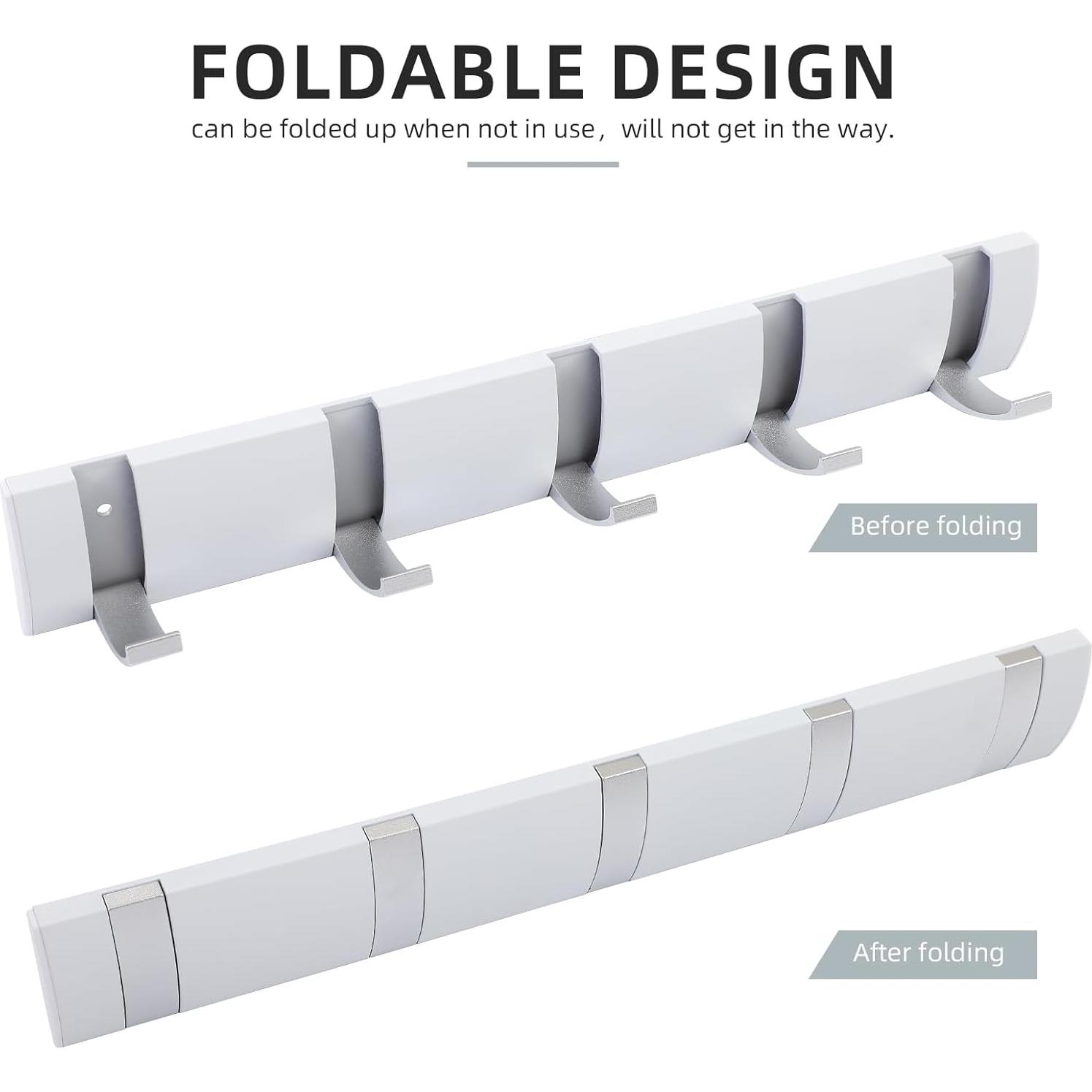 Perchero Plegable Cehold 2 Paquetes 5 Ganchos Blanco Plata