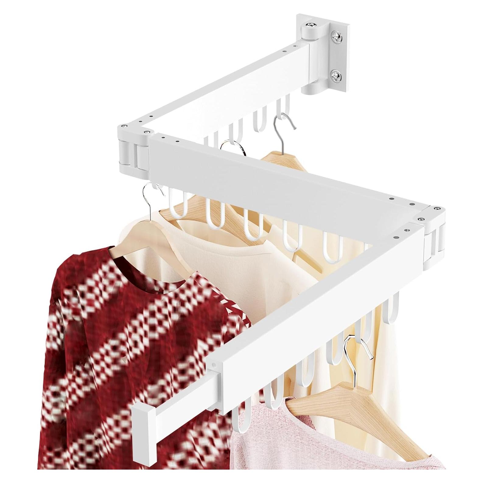 Perchero de Secado Plegable JAUREE Blanco 18 Ganchos