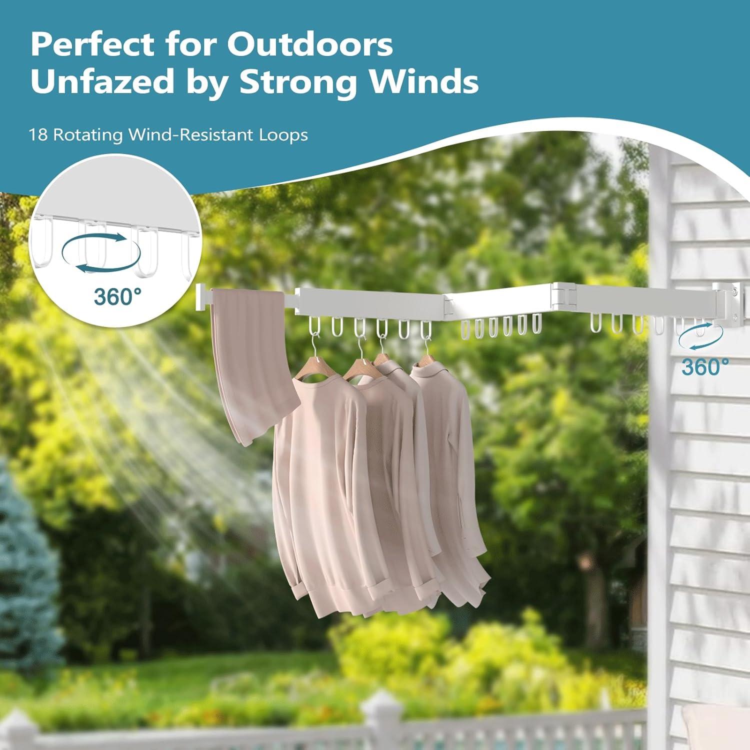 Perchero de Secado Plegable JAUREE Blanco 18 Ganchos