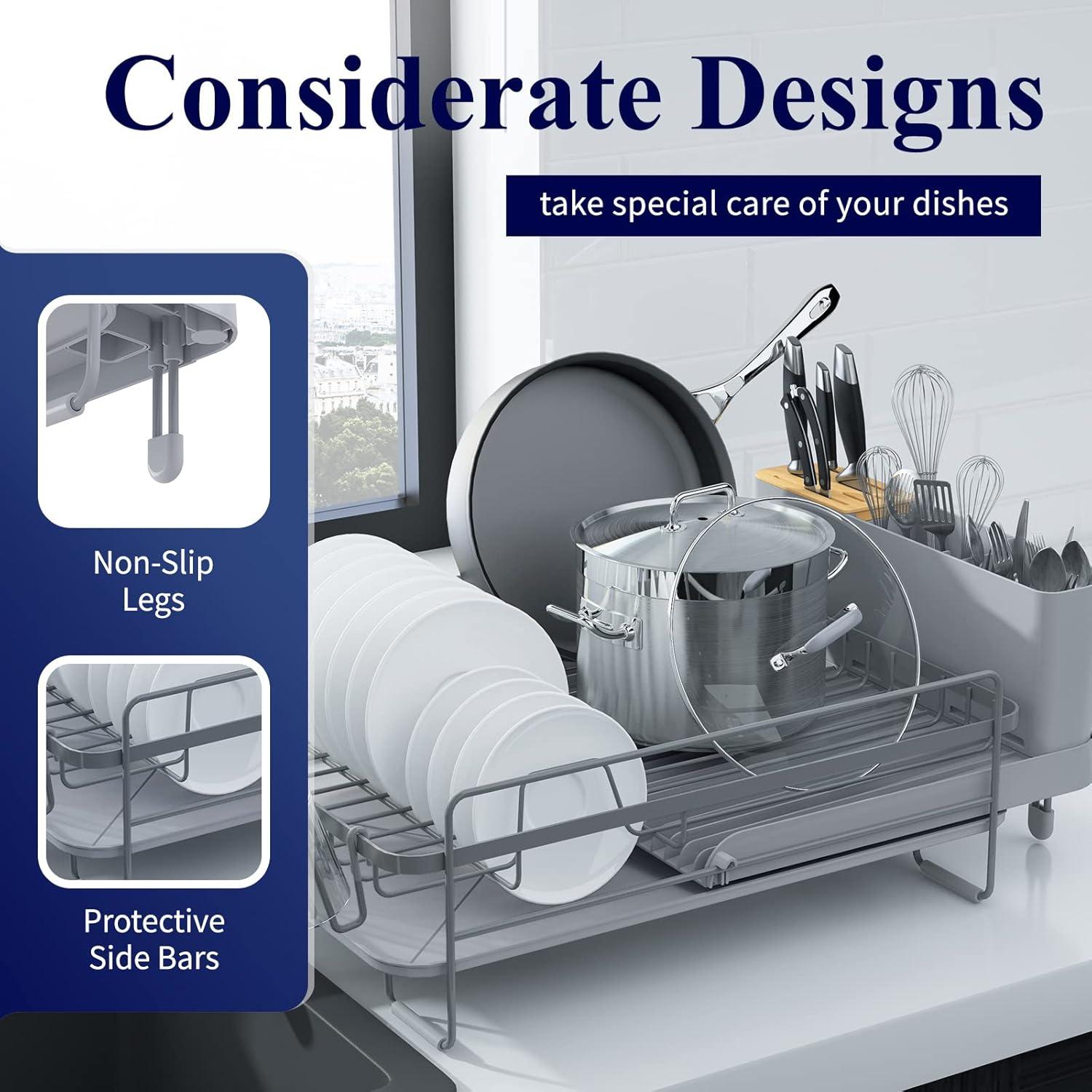 Estante Secar Platos Kitsure Expandible Gris 32,77x48,77 cm