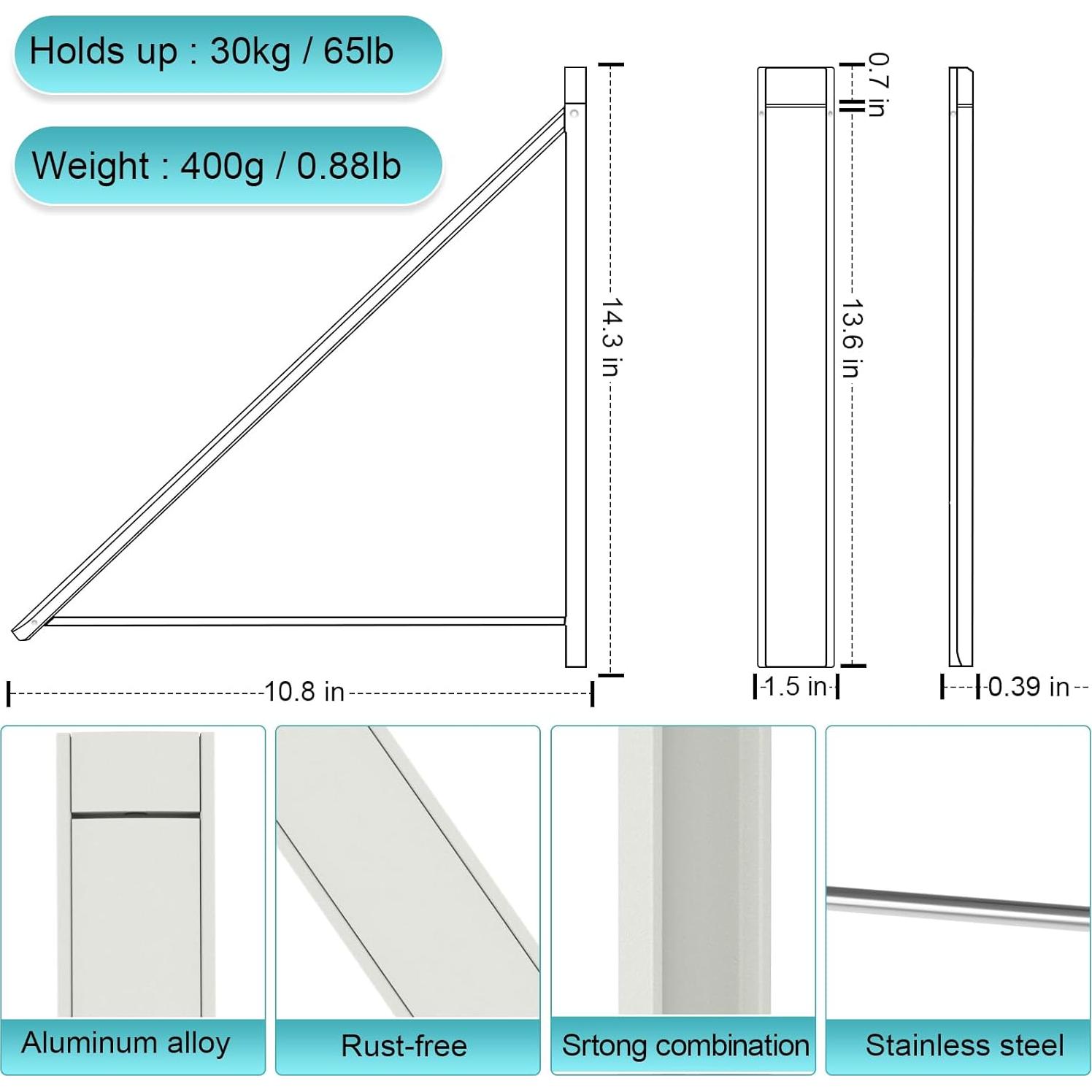 Perchero Plegable Retráctil Ithywat para Ropa 36x30 cm