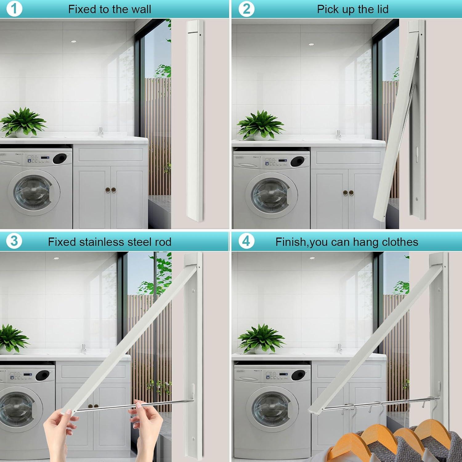 Perchero Plegable Retráctil Ithywat para Ropa 36x30 cm