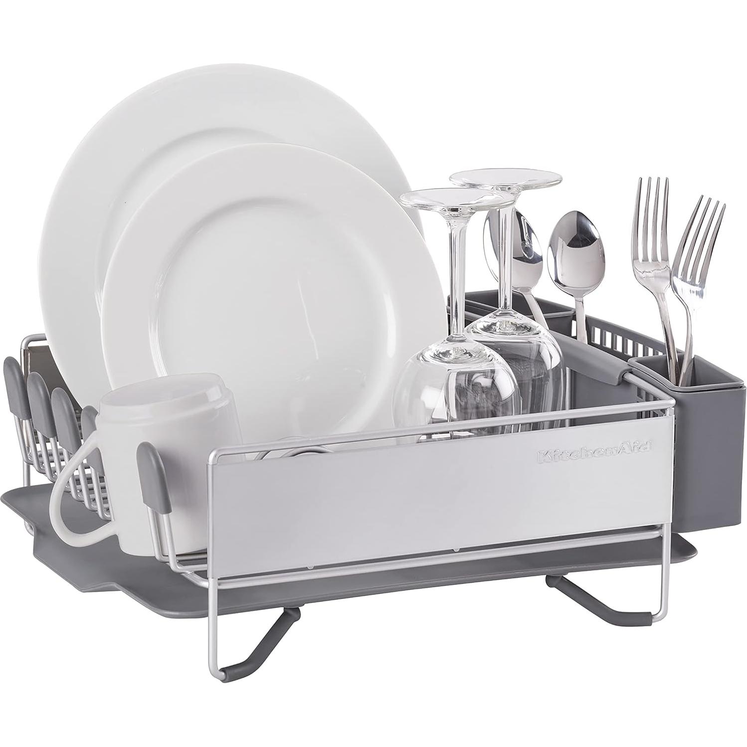 Escurridor de Platos KitchenAid Compacto Acero Inoxidable Gris