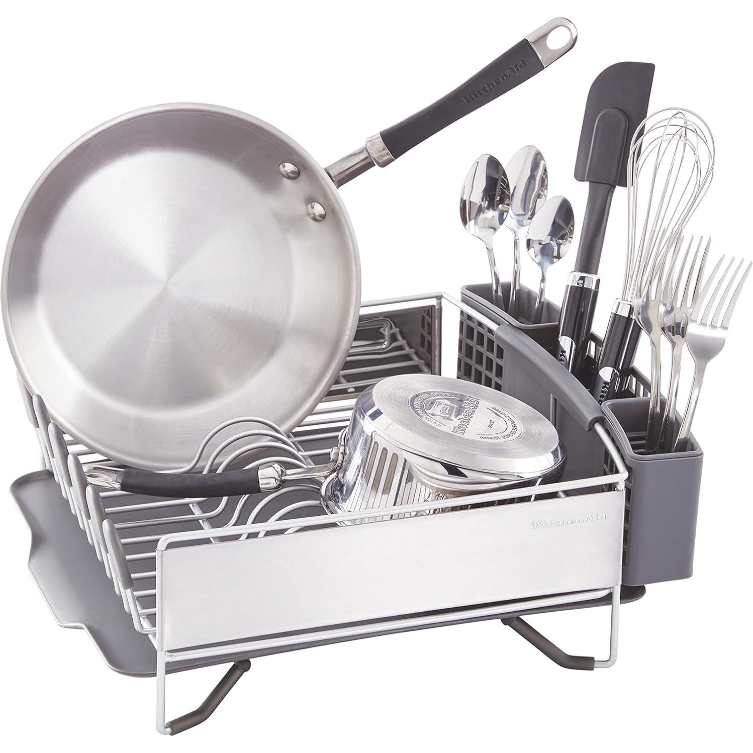 Escurridor de Platos KitchenAid Compacto Acero Inoxidable Gris