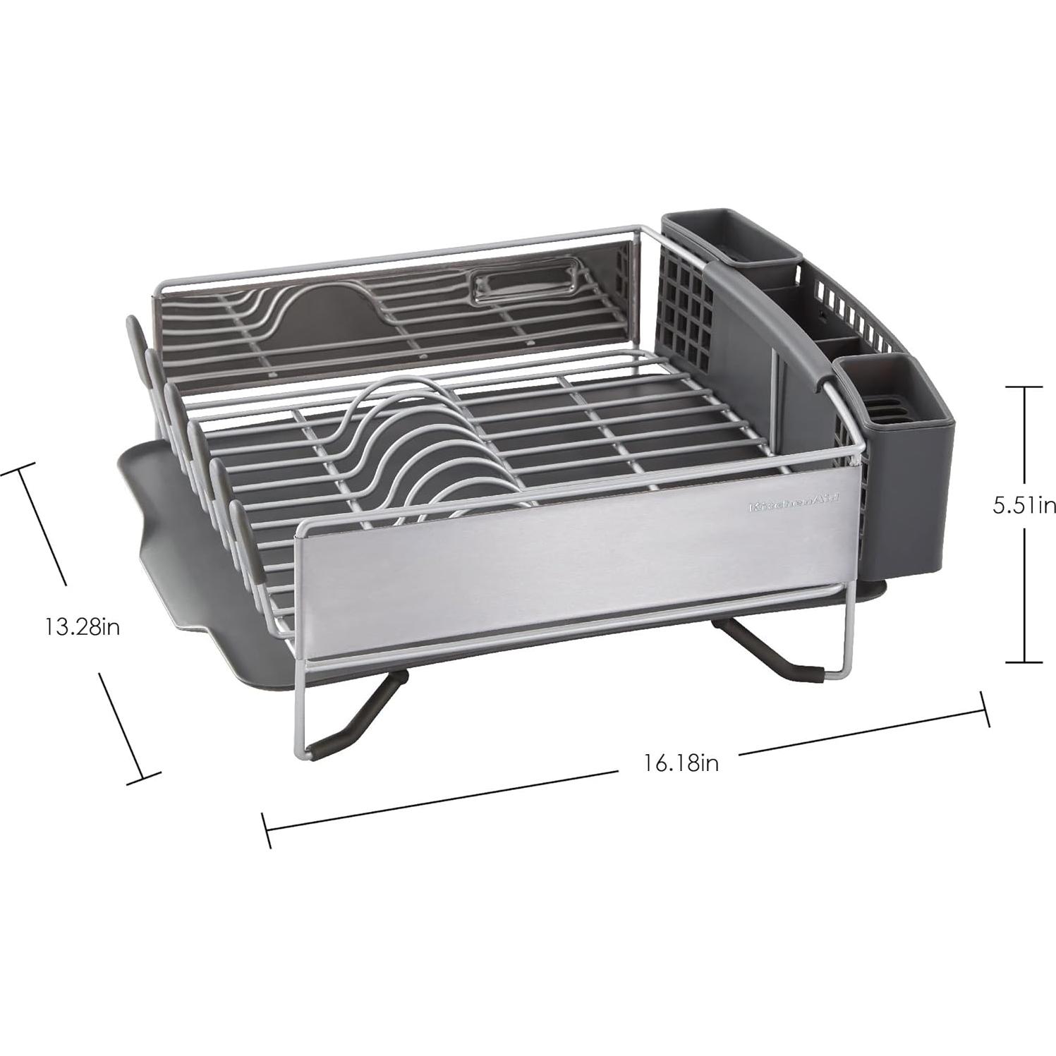 Escurridor de Platos KitchenAid Compacto Acero Inoxidable Gris
