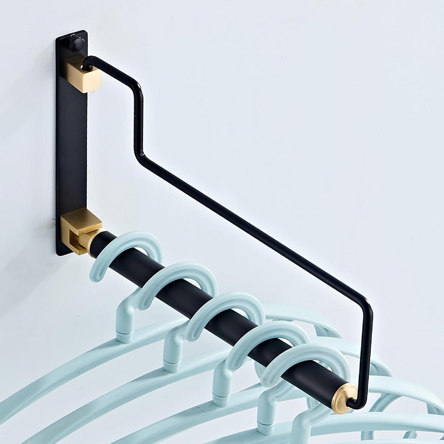 Perchero Plegable Montado en Pared NEWRAIN Negro 32 cm