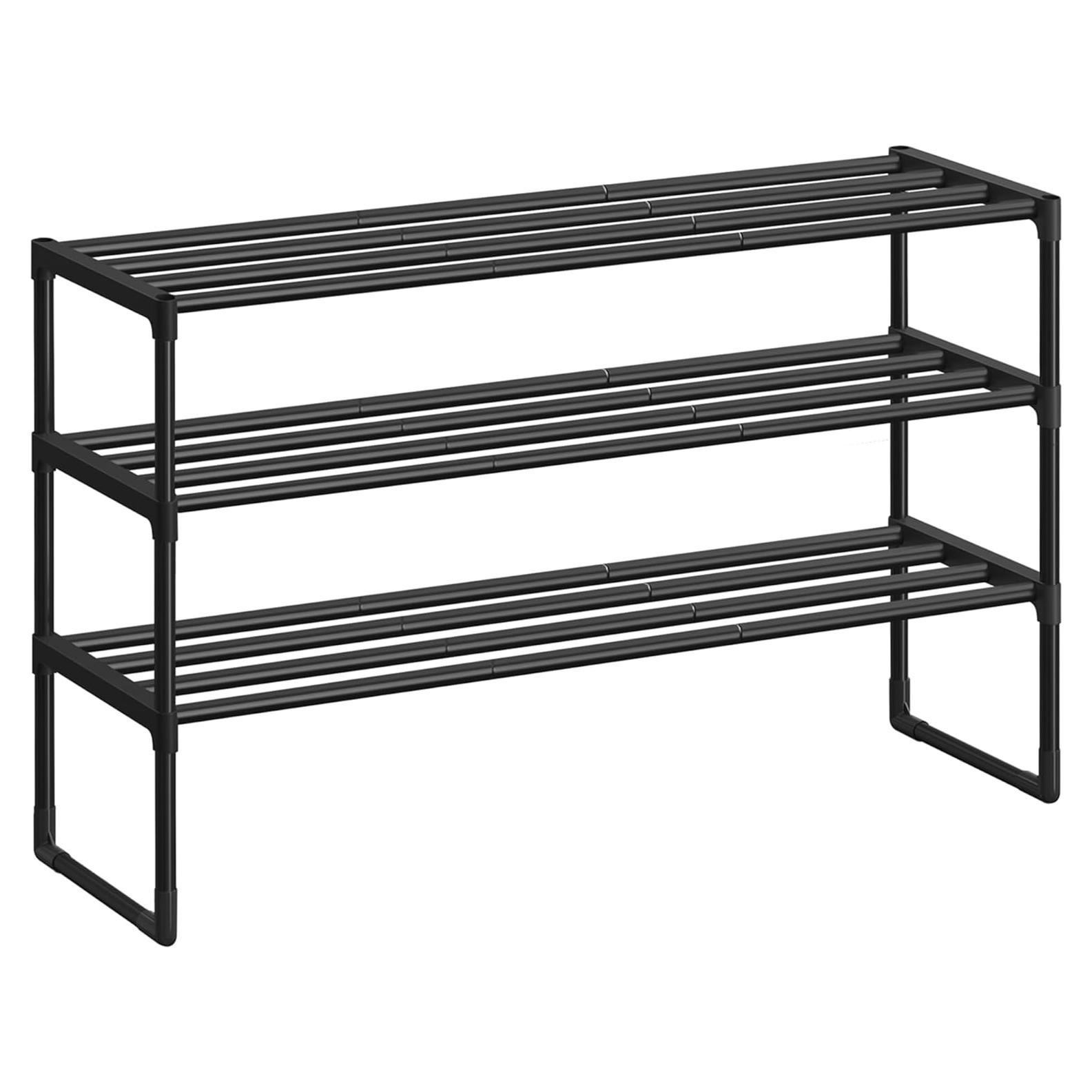 Estante para Zapatos SONGMICS 3 Niveles Metal Negro 92 cm