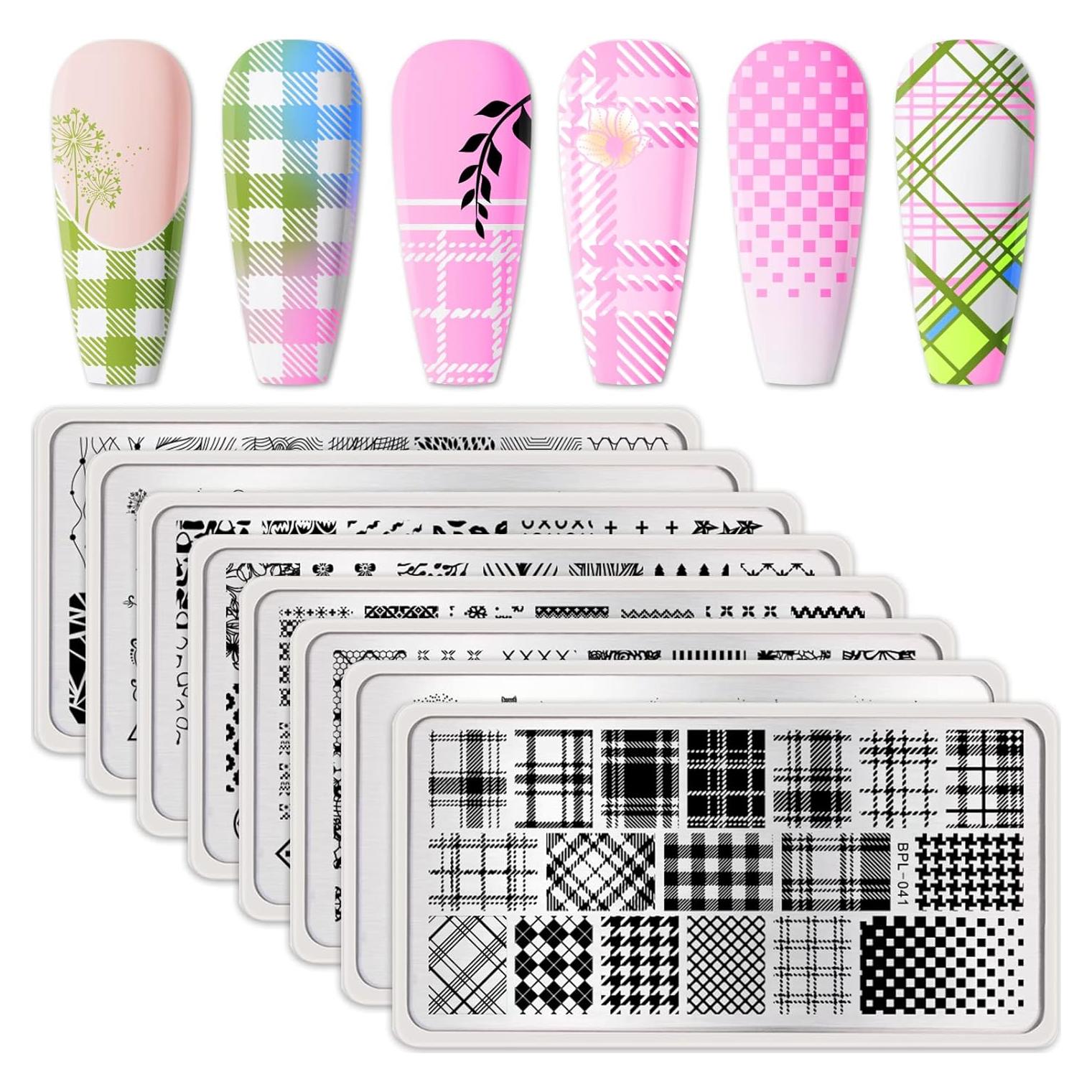 Juego de Placas de Estampado de Uñas Born Pretty 8PCS