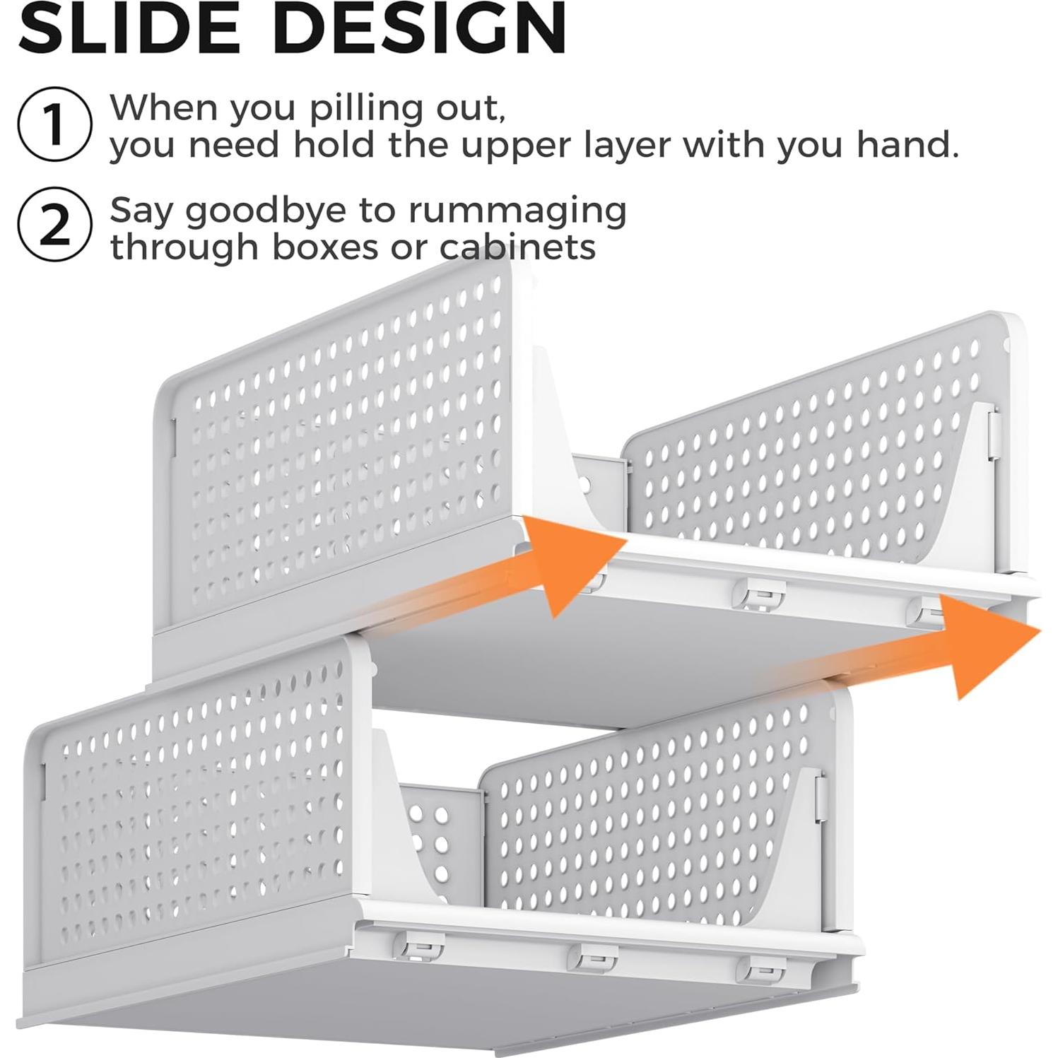 Cesta de Almacenamiento Plástica Apilable Pinkpum 4 Pzas