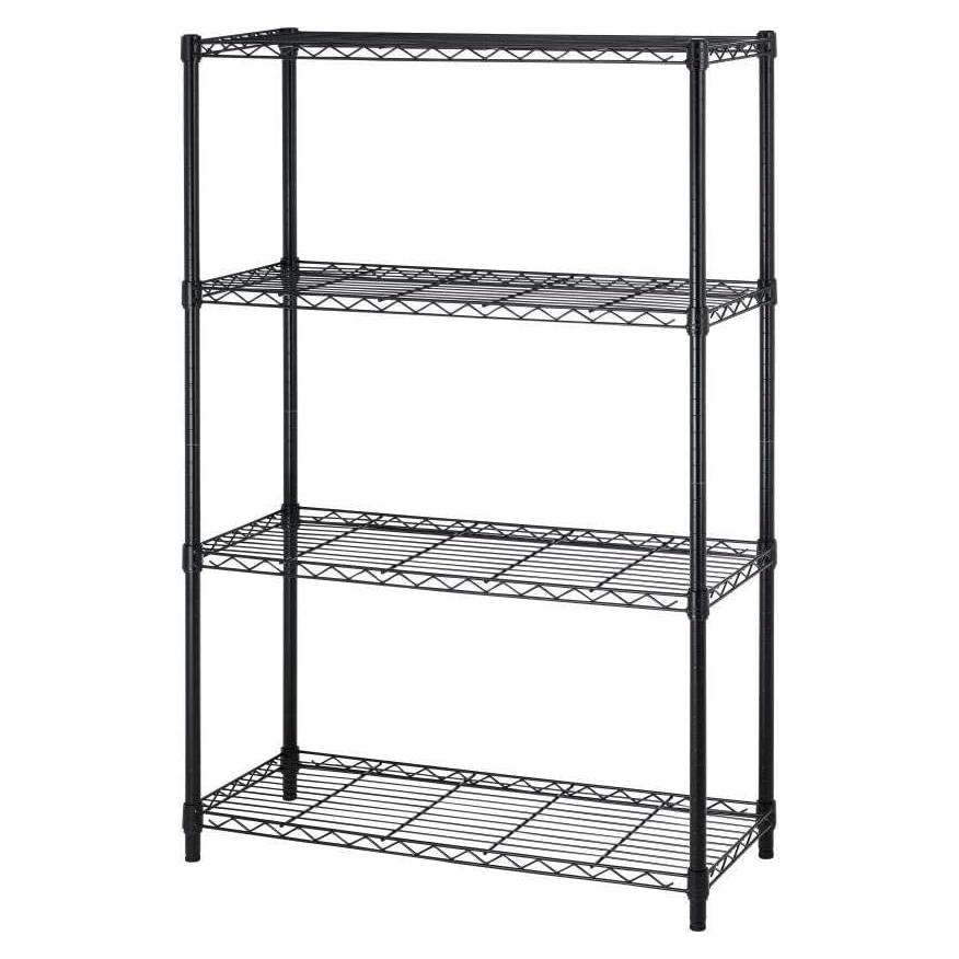 Estante de Alambre 4 Niveles BestOffice 1000 lbs Negro