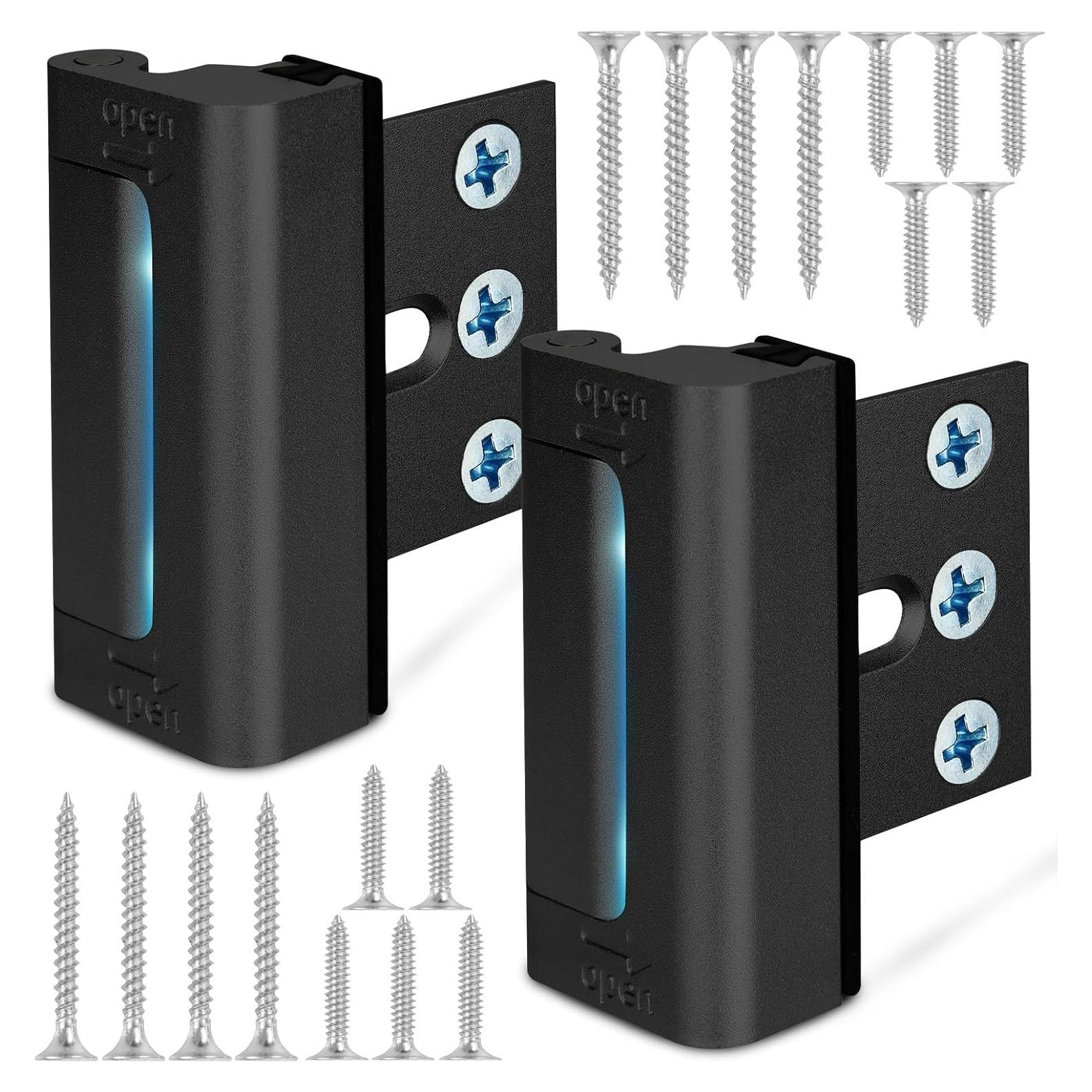 Cerradura de Refuerzo Comfylichi para Puertas - 2 Paquete Negro