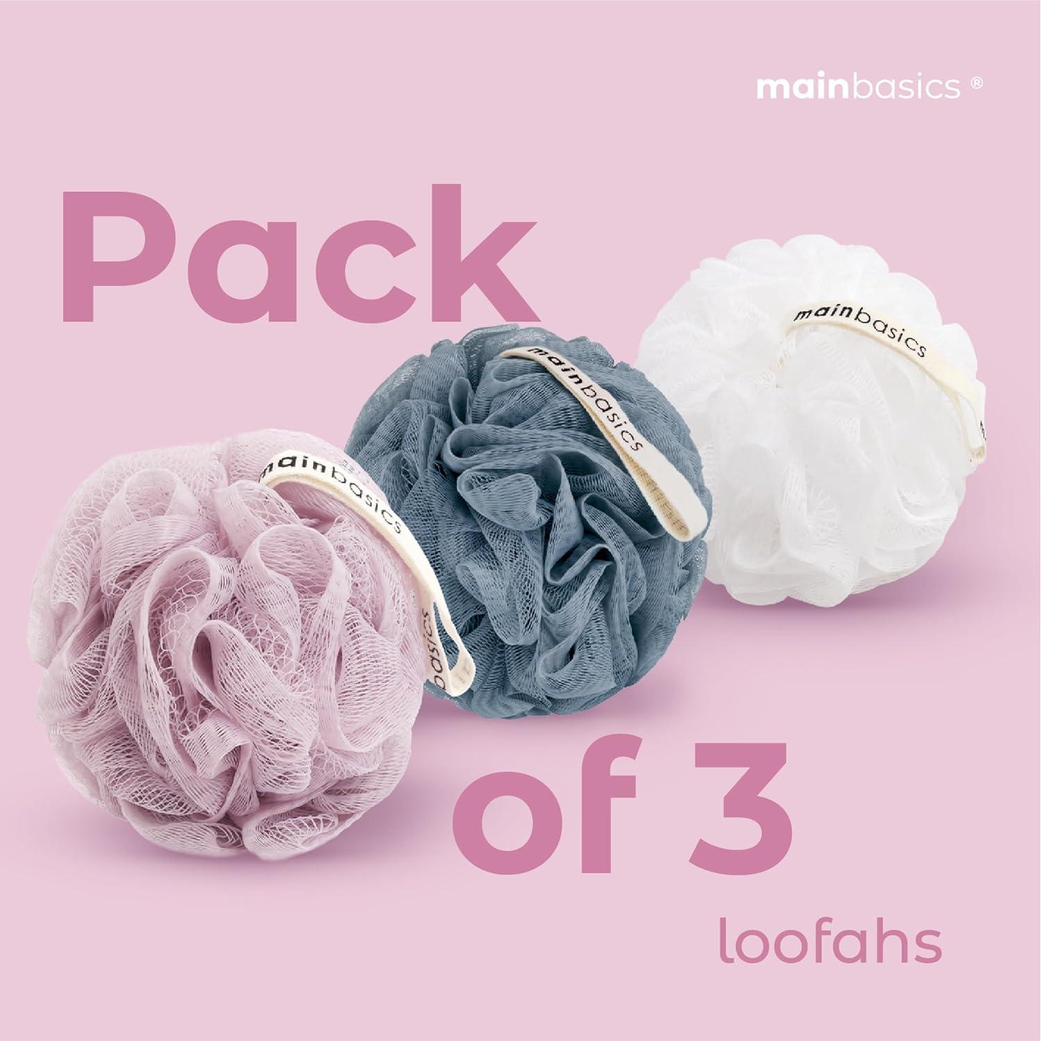 Esponja de Ducha Loofah MainBasics Juego de 3 Flor Aire