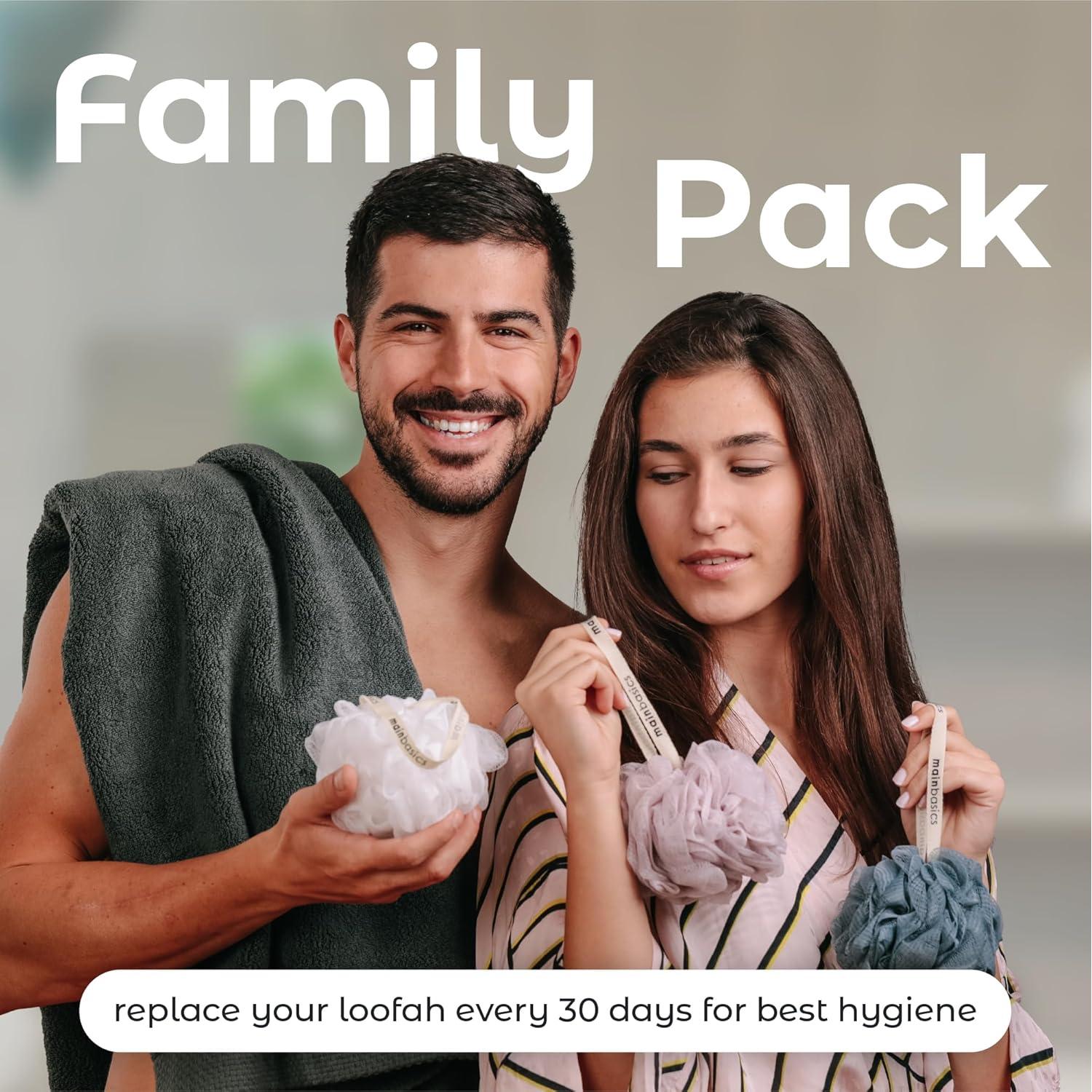 Esponja de Ducha Loofah MainBasics Juego de 3 Flor Aire