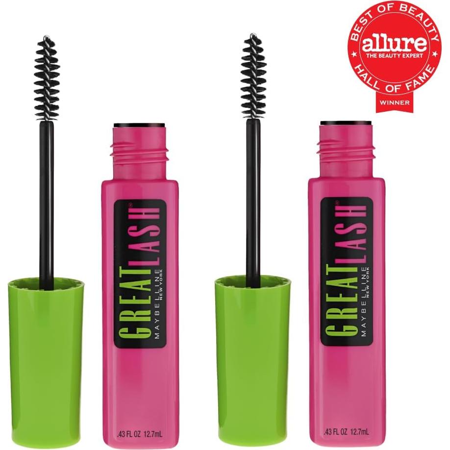 Máscara Lavable Maybelline Great Lash 2 Unidades Muy Negra