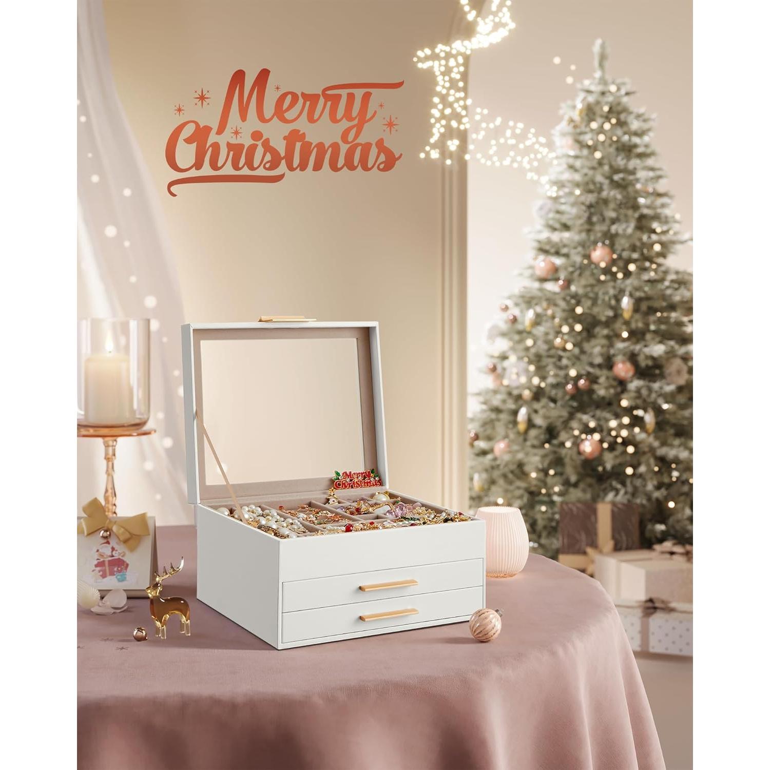 Organizador de Joyas SONGMICS 3 Capas Blanco Nube y Dorado