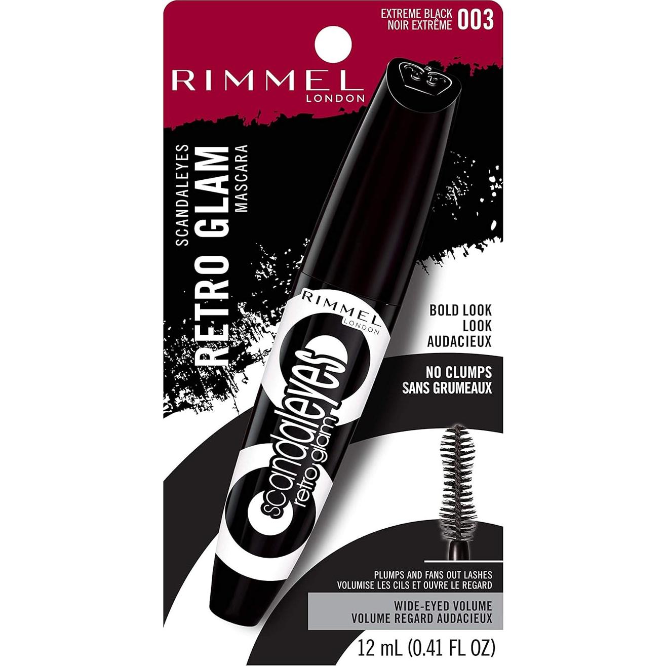 Máscara Rimmel London Scandaleyes Retro Glam 12ml Volumen