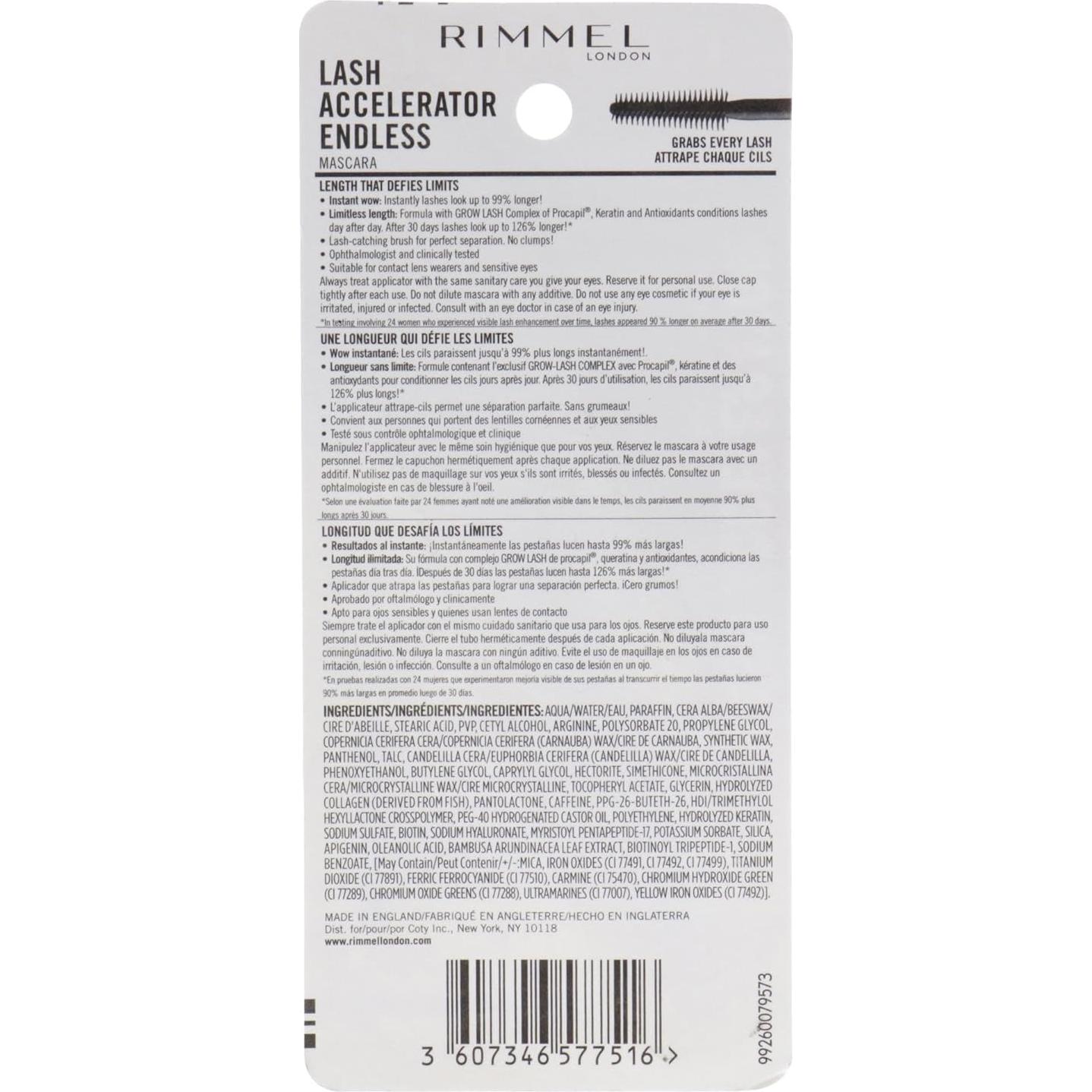 Máscara Aceleradora de Pestañas Rimmel Negro Extremo 7 g