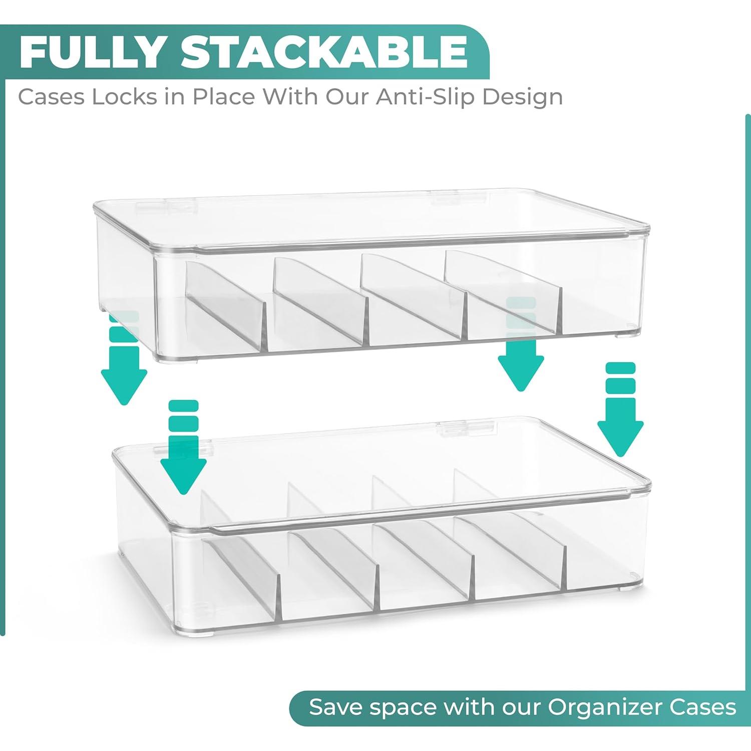 Organizador de Gafas Sorbus - Estuche Apilable Acrílico 5 Compartimentos