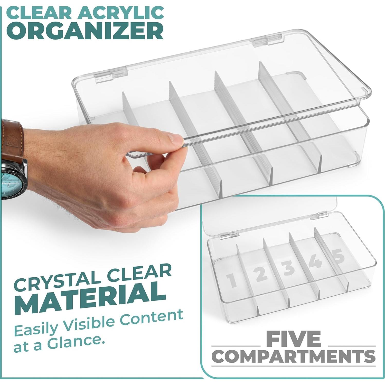 Organizador de Gafas Sorbus - Estuche Apilable Acrílico 5 Compartimentos