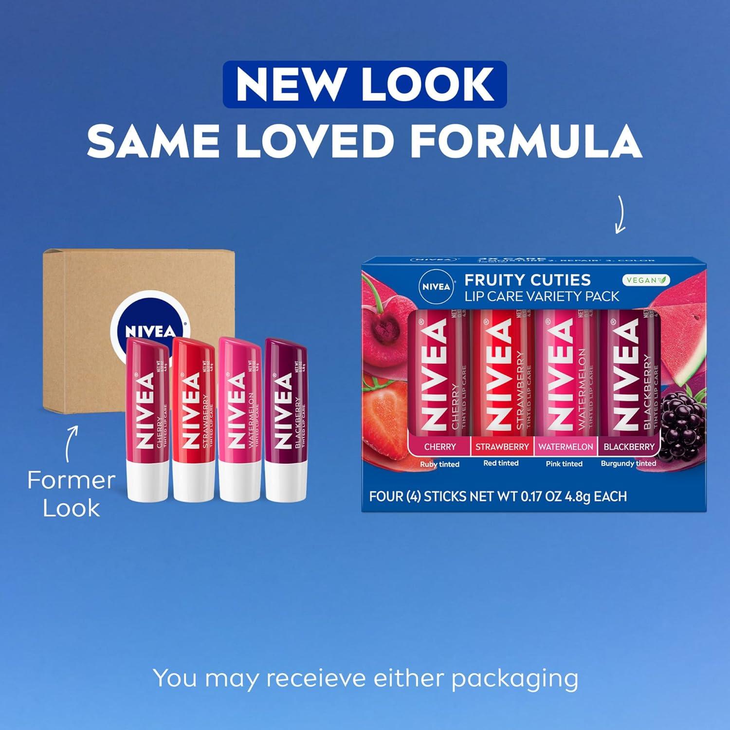 Bálsamo Labial Tinte Frutal NIVEA Paquete de 4 Sabores