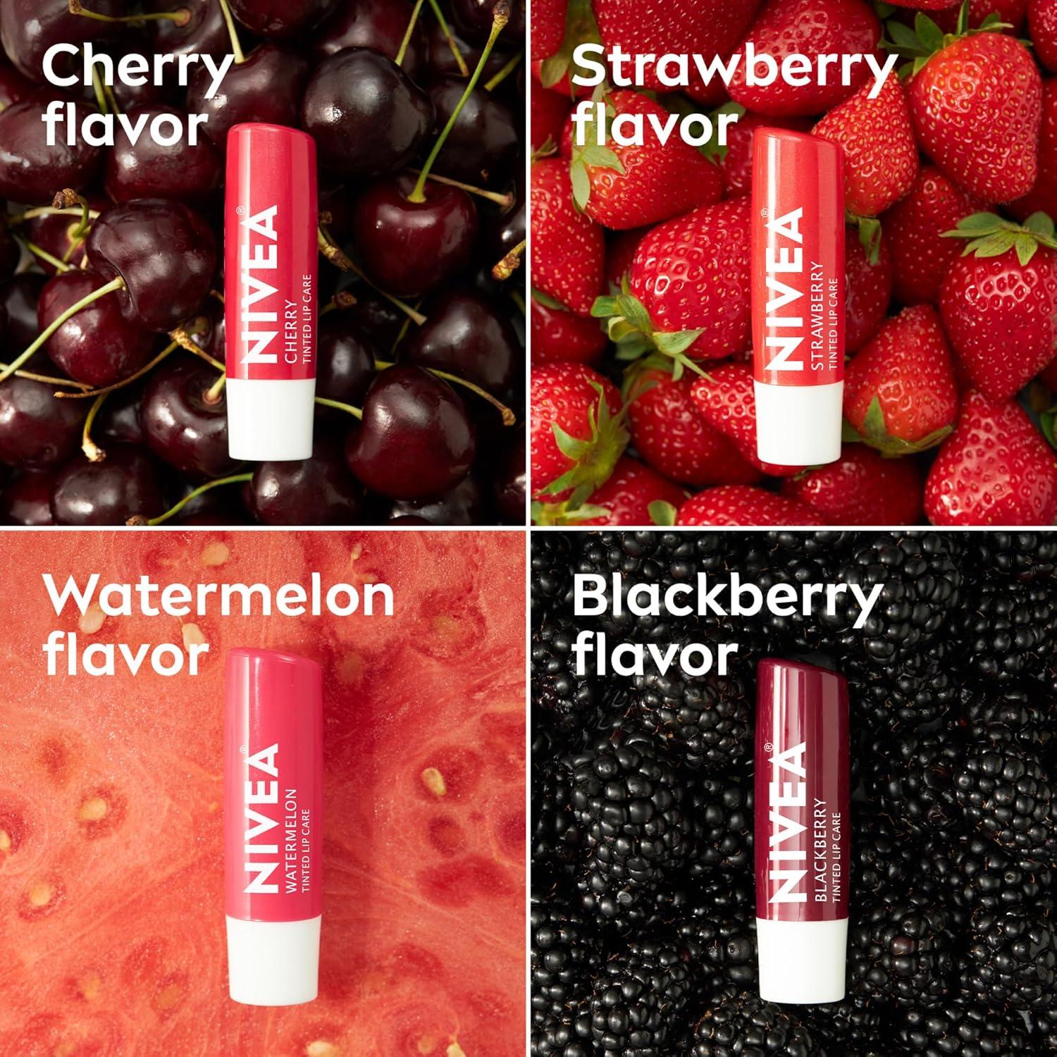 Bálsamo Labial Tinte Frutal NIVEA Paquete de 4 Sabores