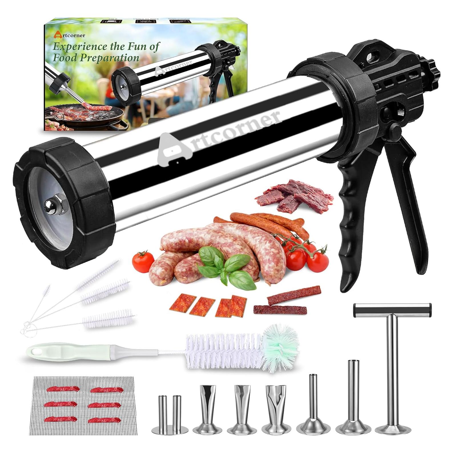 Pistola de Jerky Artcorner 2.0LB Acero Inoxidable Kit Completo