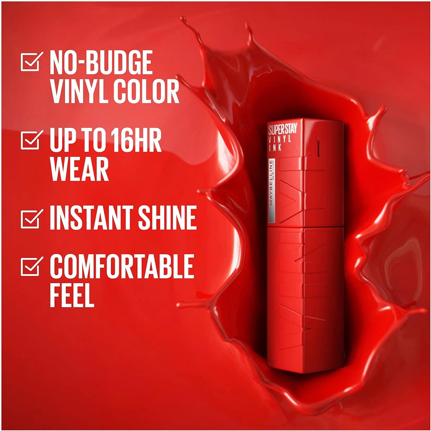 Labial Líquido Maybelline Super Stay Vinyl Ink Rojo Vino 4,14 ml