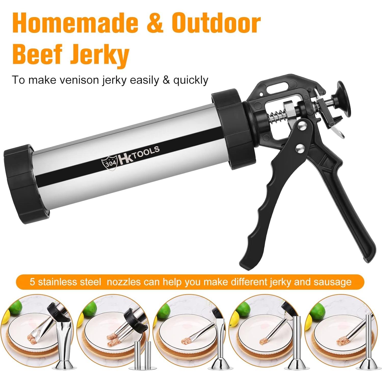 Pistola de Jerky HK 0.45 kg Acero Inoxidable 5 Boquillas