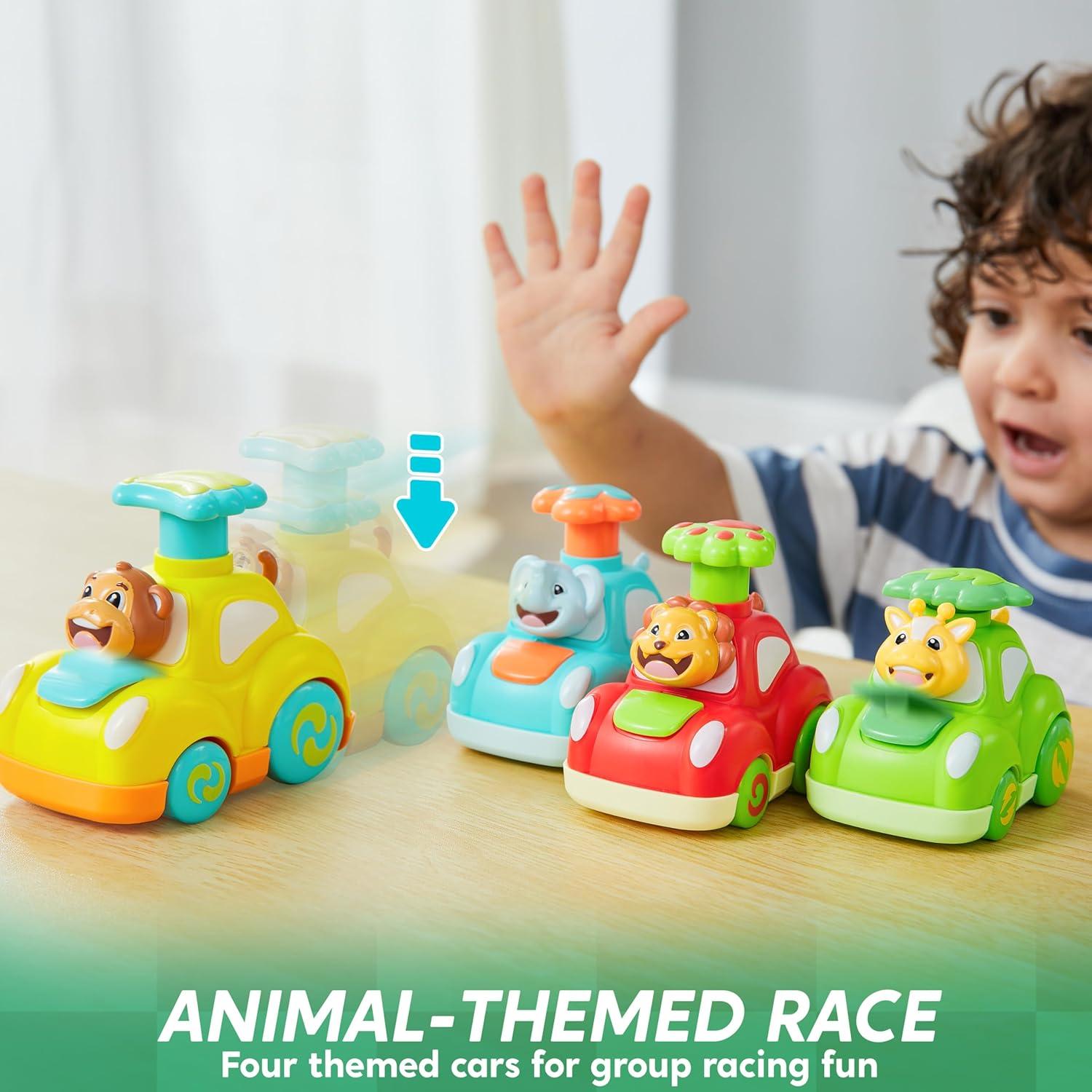 Coches de Juguete Animales Joyin - Elefante, Mono, Jirafa, León