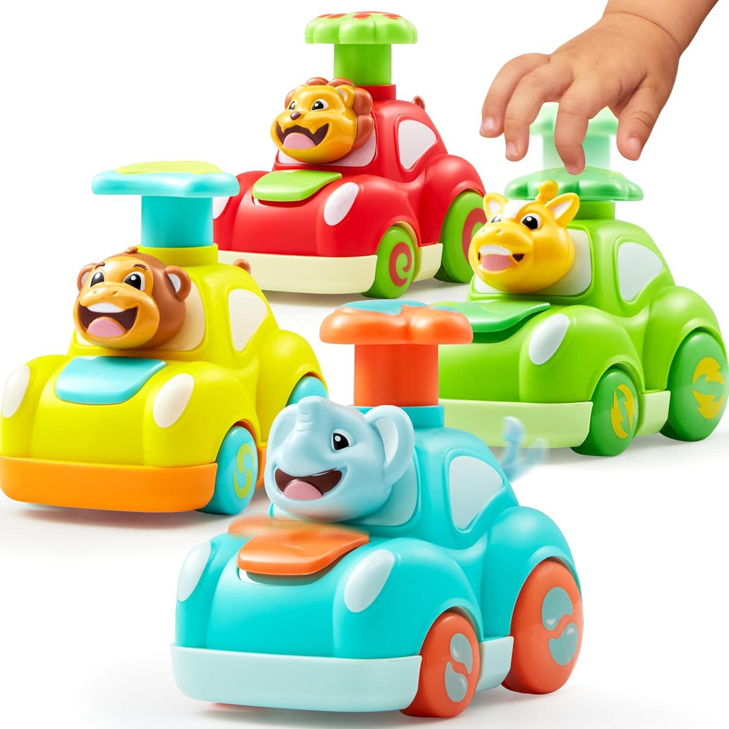 Coches de Juguete Animales Joyin - Elefante, Mono, Jirafa, León