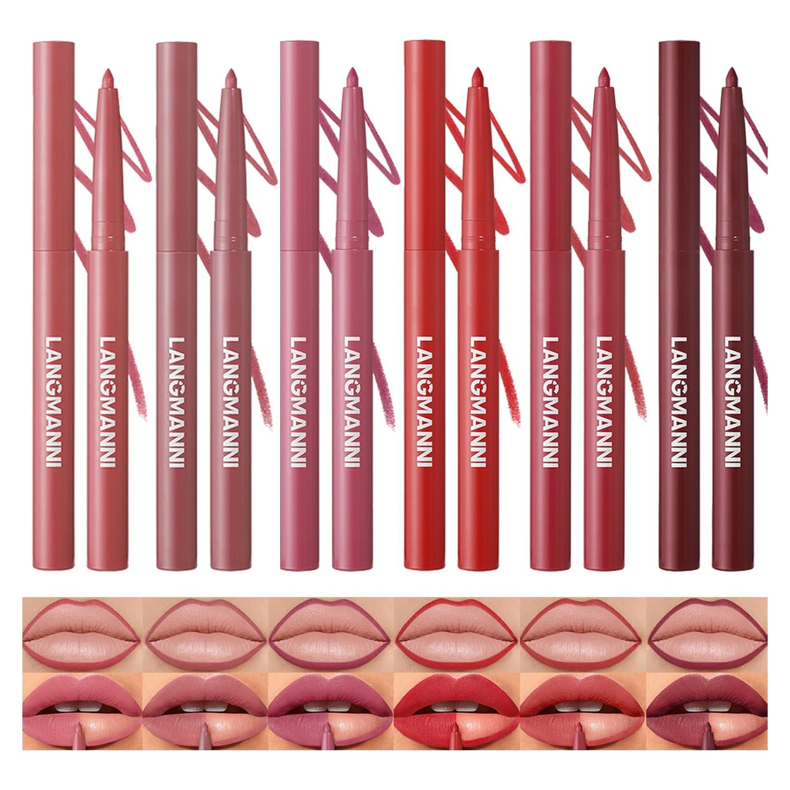 Set de 6 Lápices Labiales Mate LANGMANNI - Alta Pigmentación