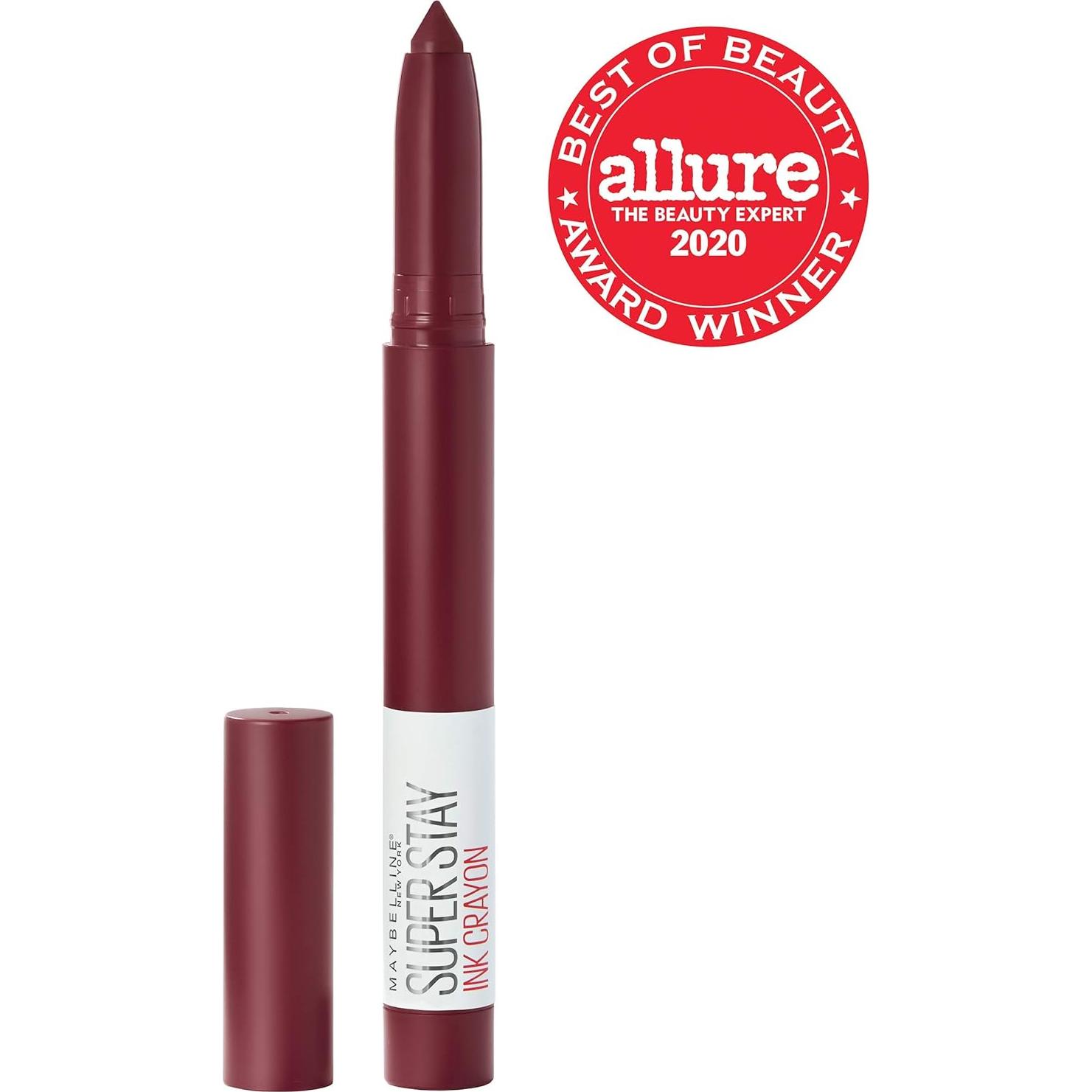 Lápiz Labial Mate Maybelline Super Stay Ink Crayon Vino Morado