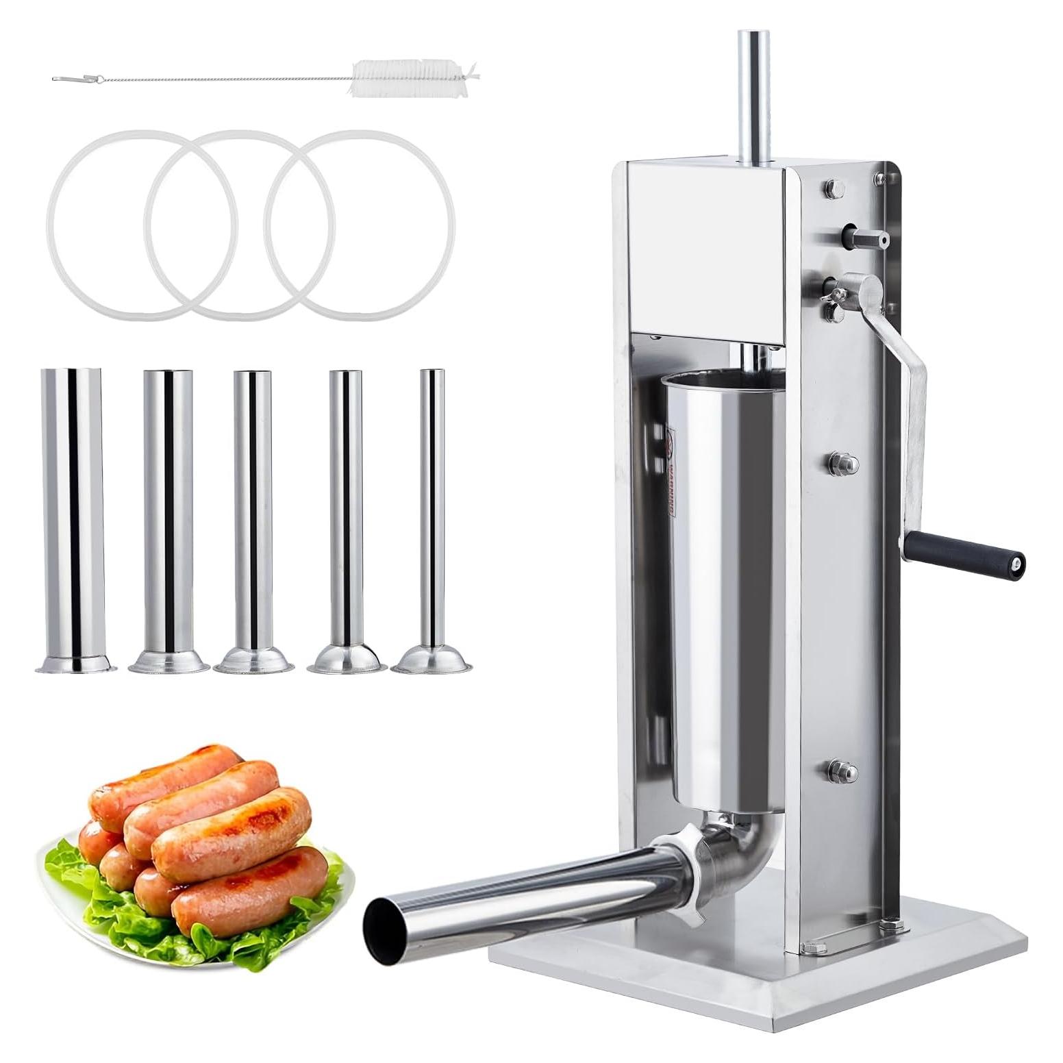 Rellenador de Salchichas Manual PioneerWorks 10L Acero Inoxidable