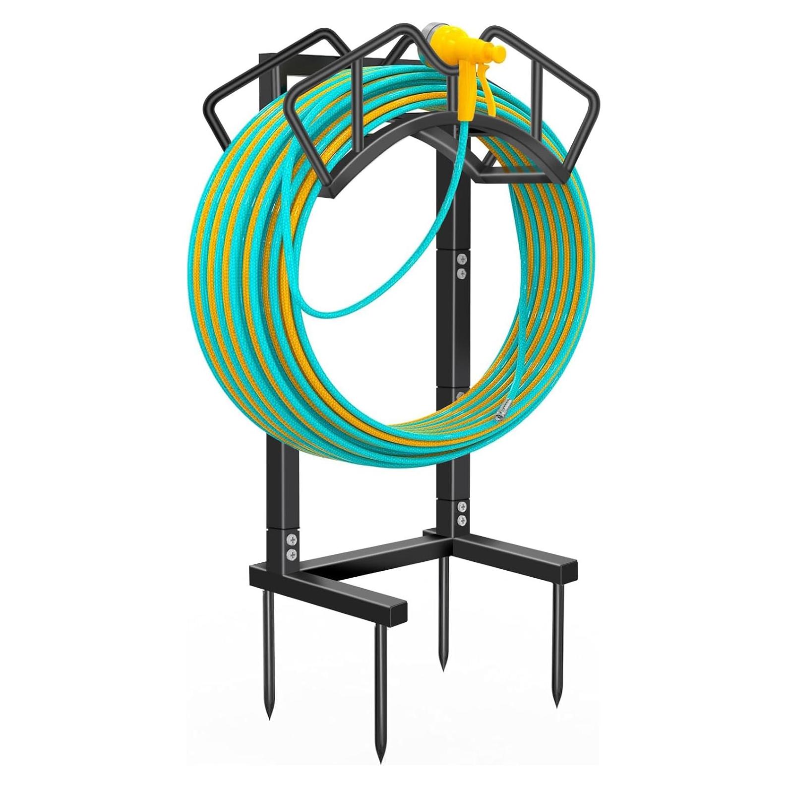 Soporte de Manguera de Jardín Qatsrin 3,30 kg Negro