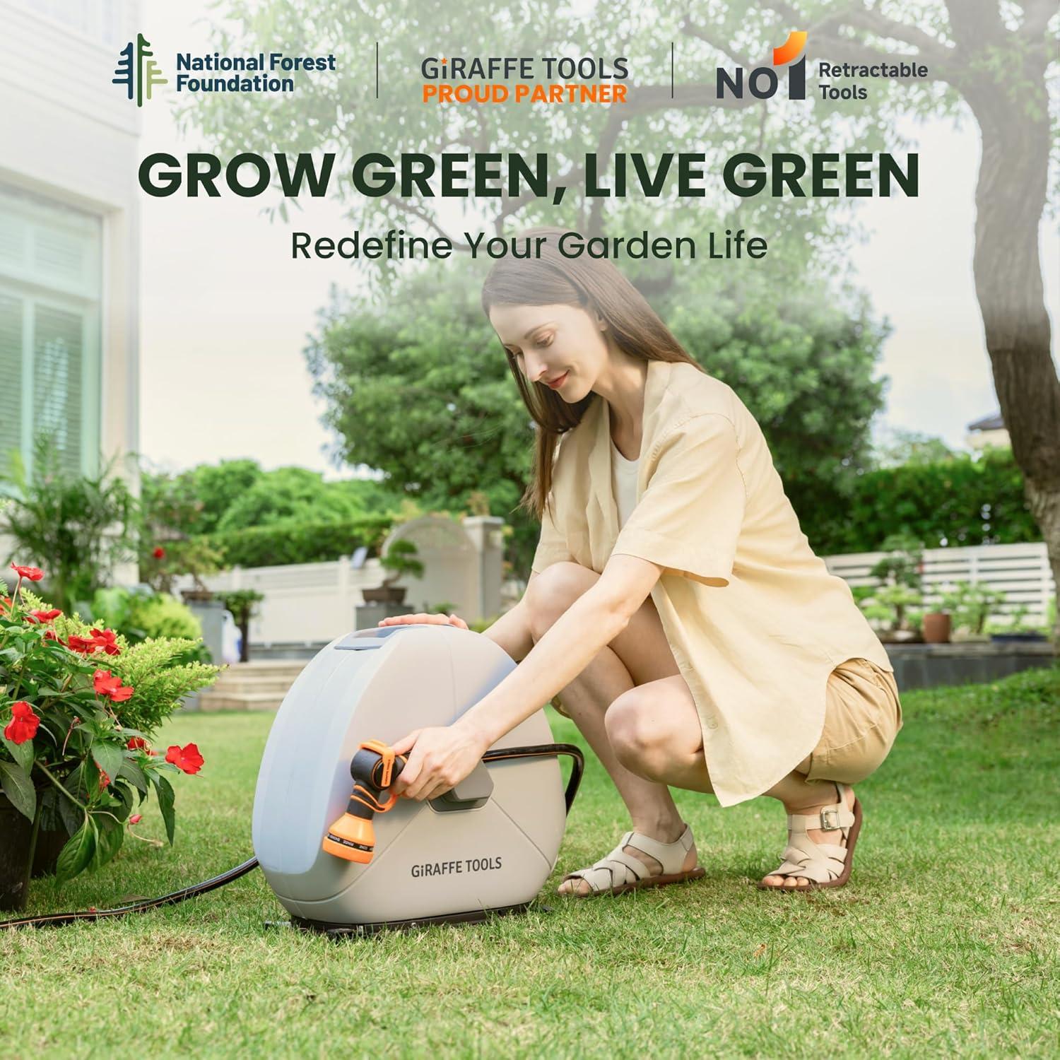 Carrete de Manguera Retráctil Giraffe Tools 1/2" x 24,99m