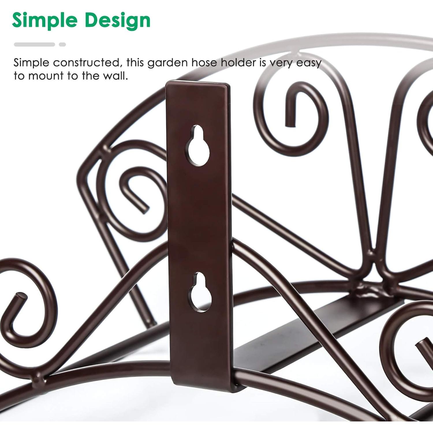 Soporte para Manguera de Jardín TomCare Montaje en Pared Bronce