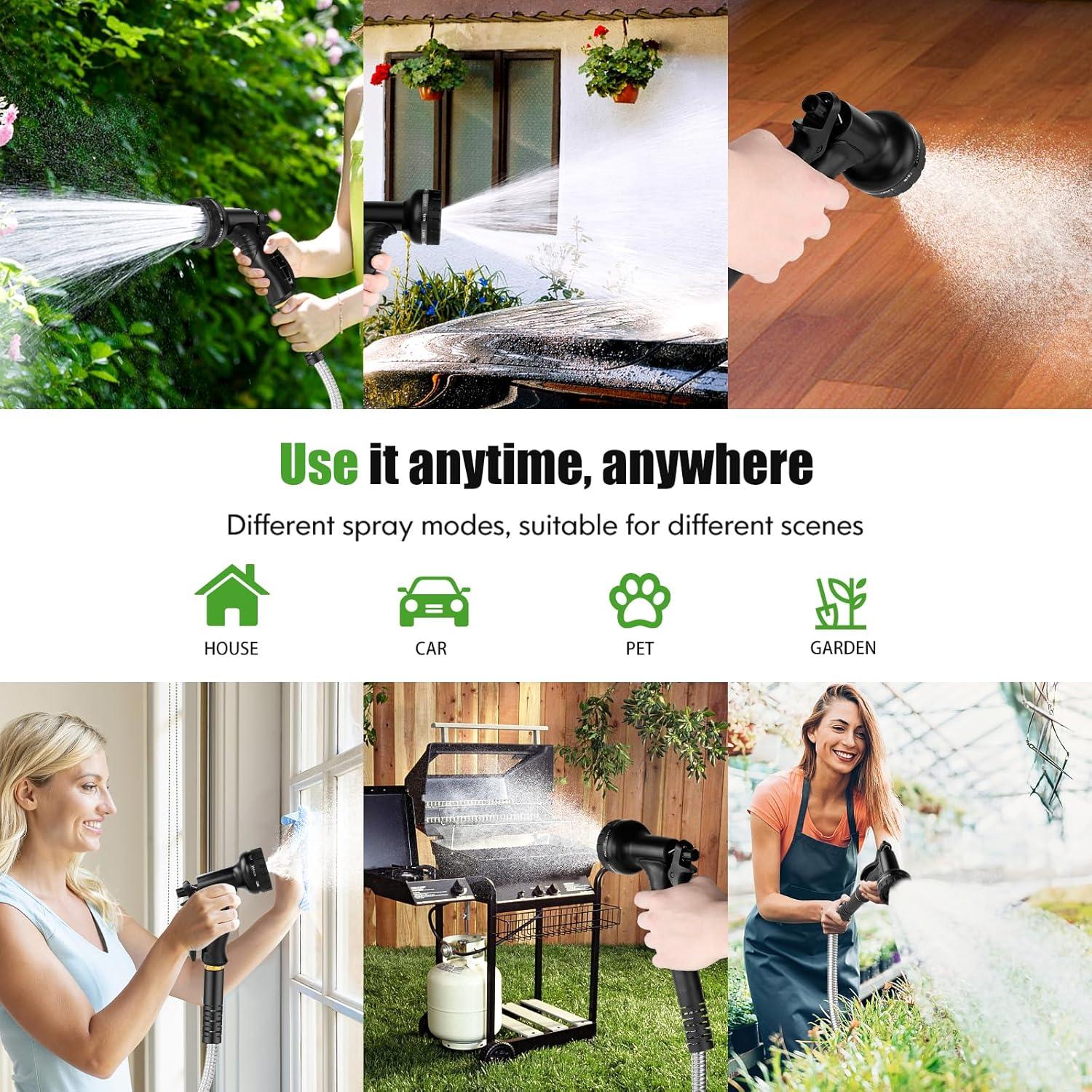 Manguera de Jardín Tuzoc 100FT Acero Inoxidable Flexible