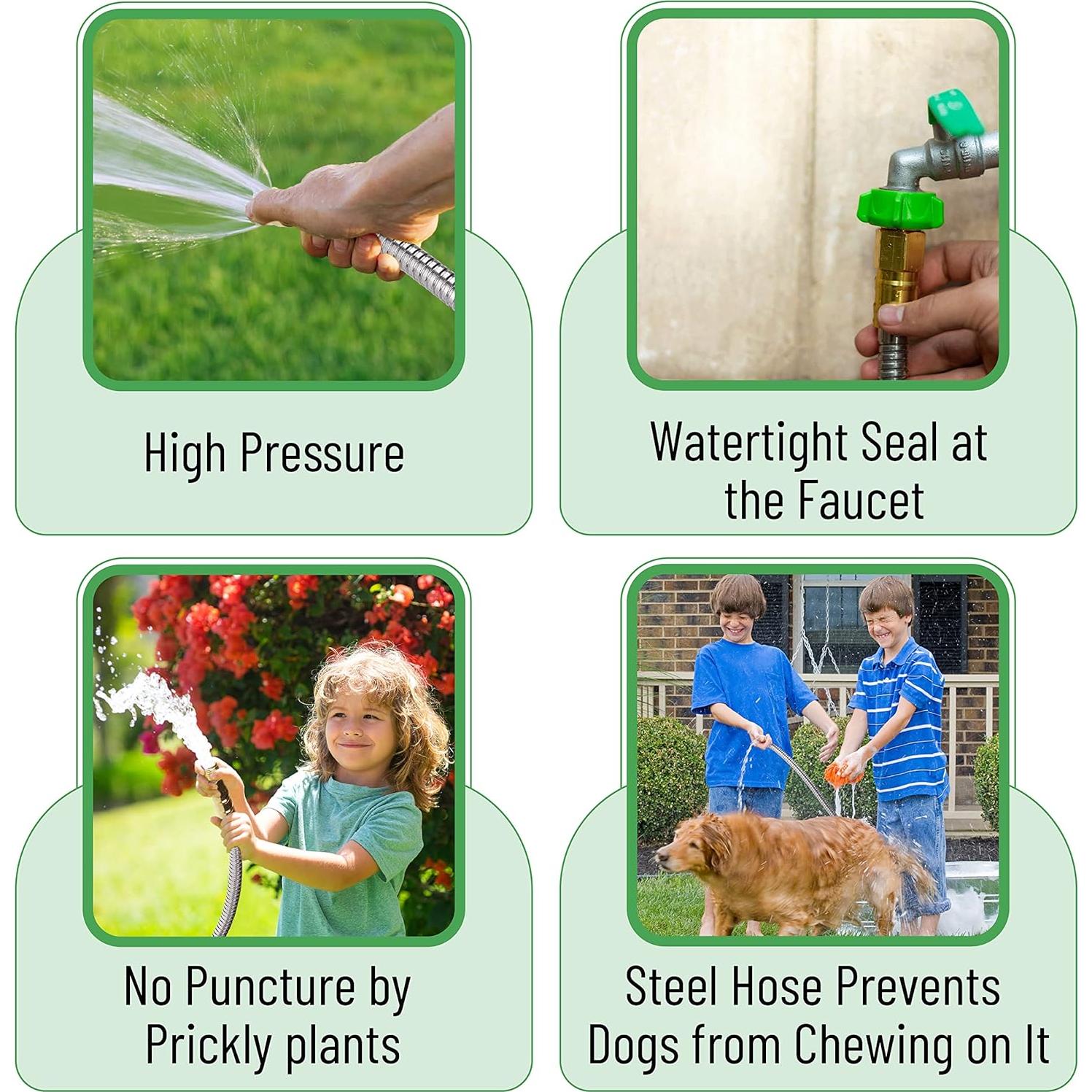 Manguera de Jardín Corta UNCO 91 cm Acero Inoxidable Flexible