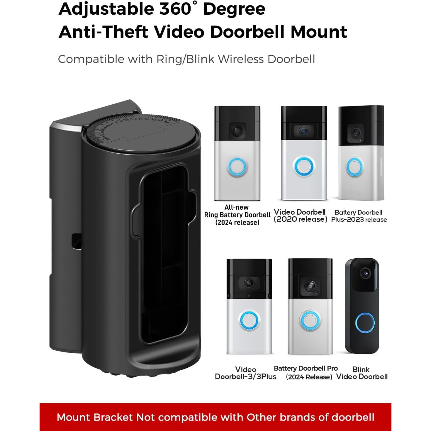 Soporte ajustable 360° para timbre Ring/Blink KMOUANTS